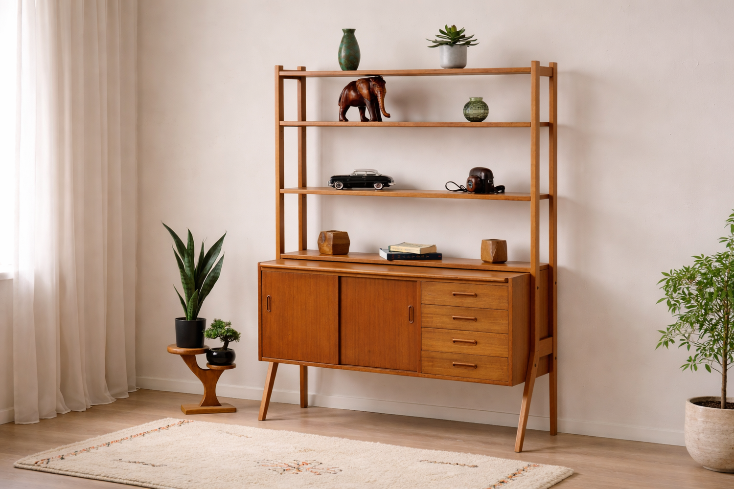 Vintage Bücherregal im Mid Century Design, 60er Jahre