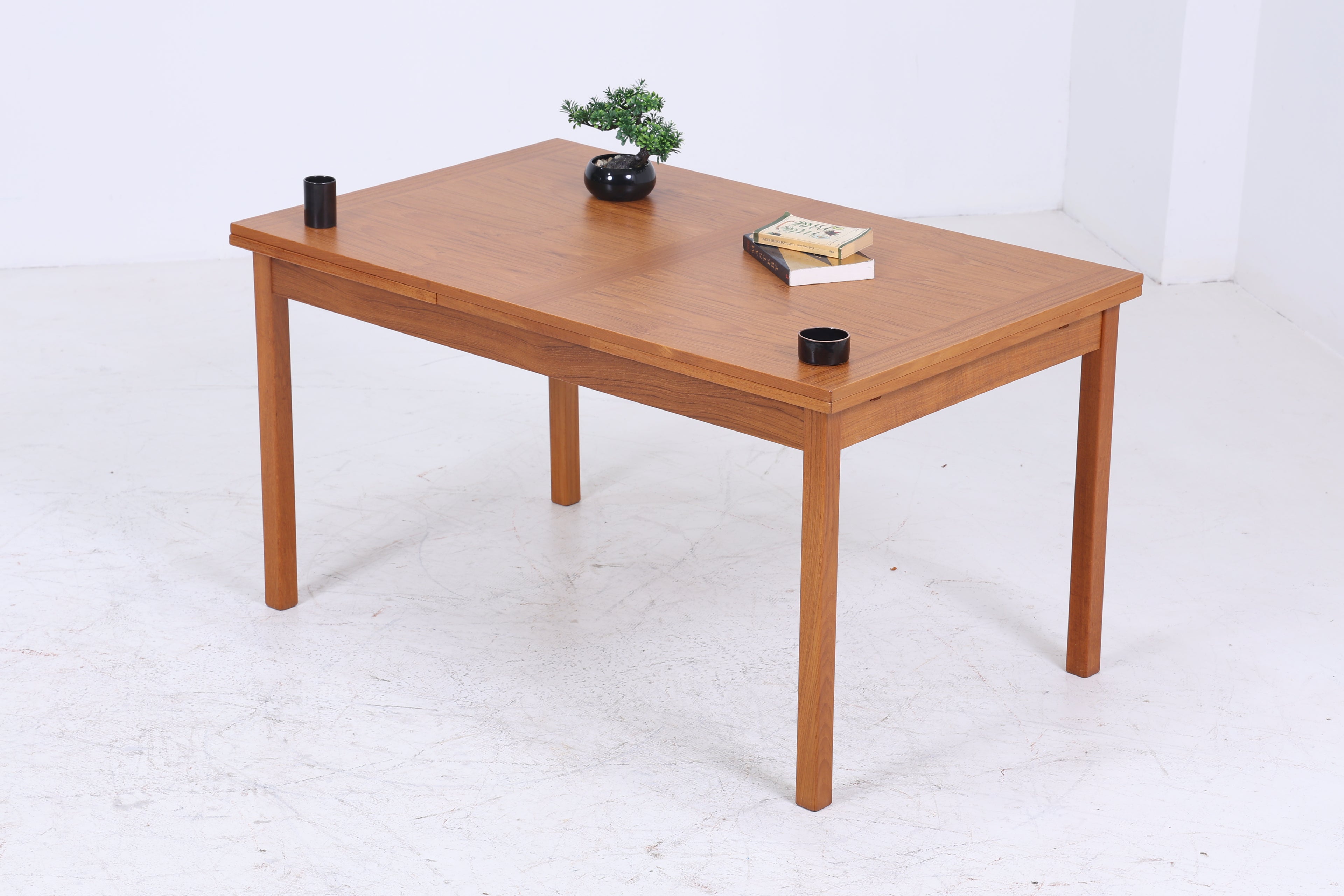 Seltener Mid-Century Teak Esstisch von Ansager Møbler | Ausziehbarer Refektoriums-Küchentisch 1960er