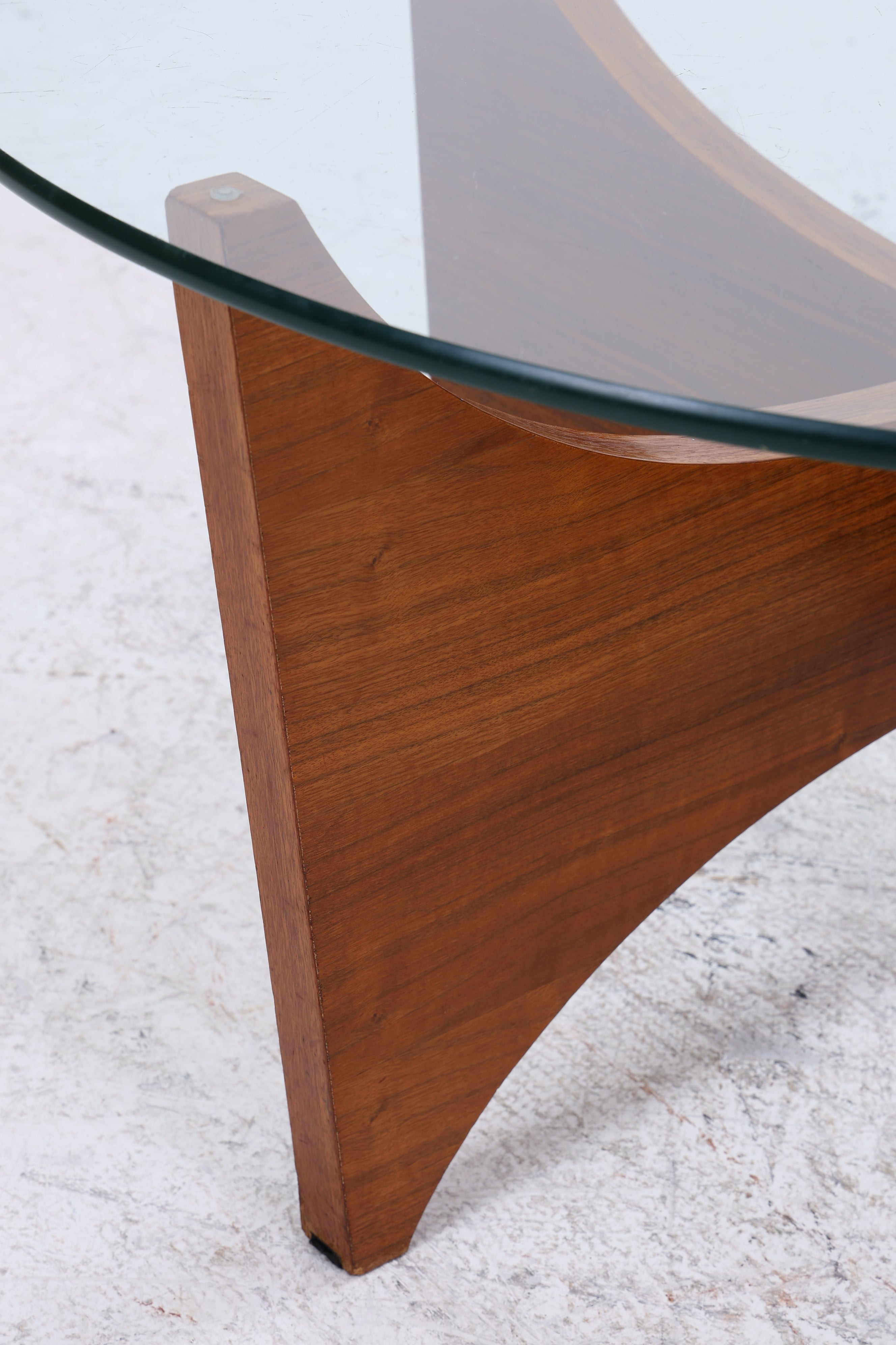 Vintage Couchtisch Glas | Mid Century Coffee Table | 60er Jahre Design | Teak Holz Tisch