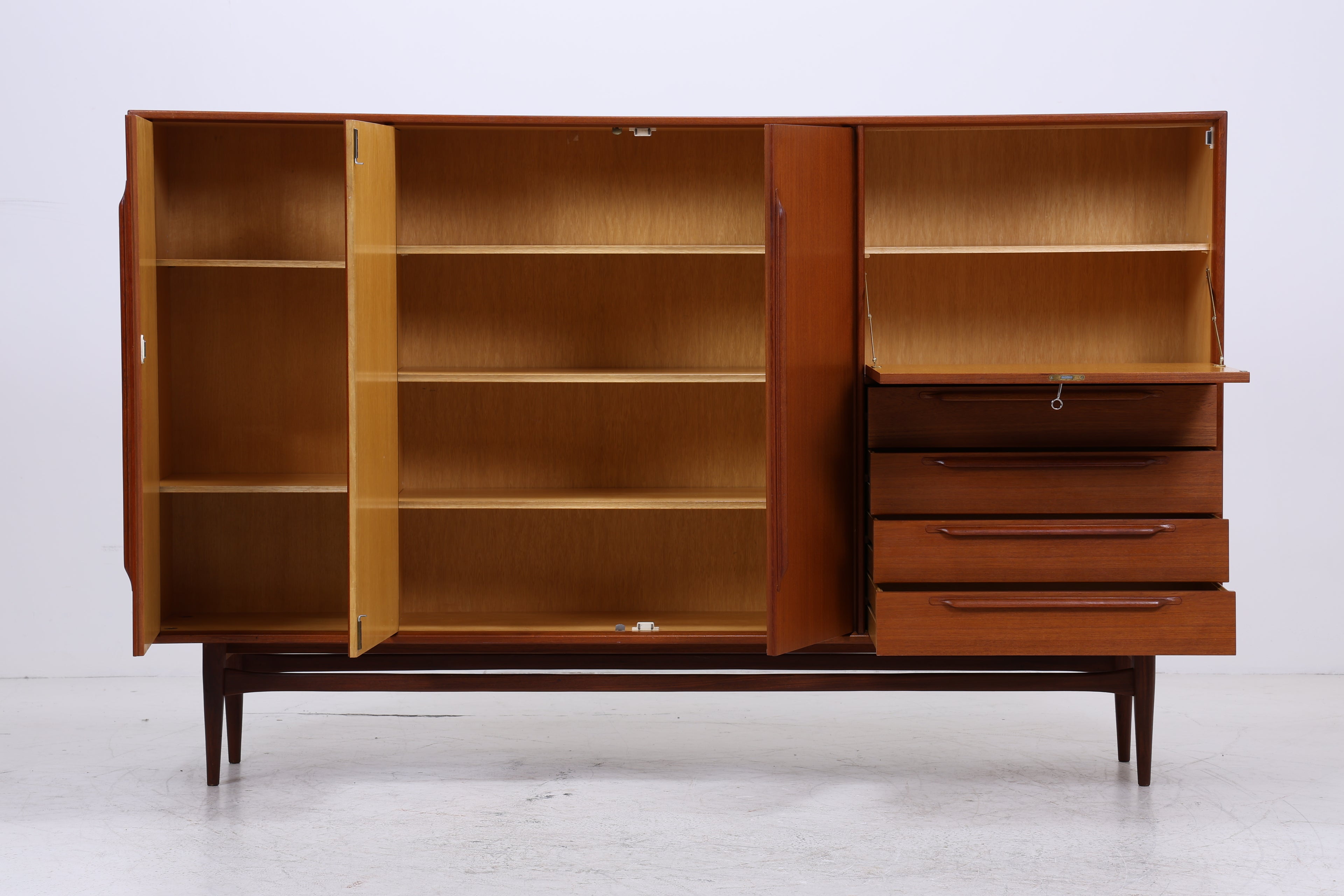 Vintage Teak Highboard von Heinrich Riestenpatt | Mid Century Schrank | Danish Design