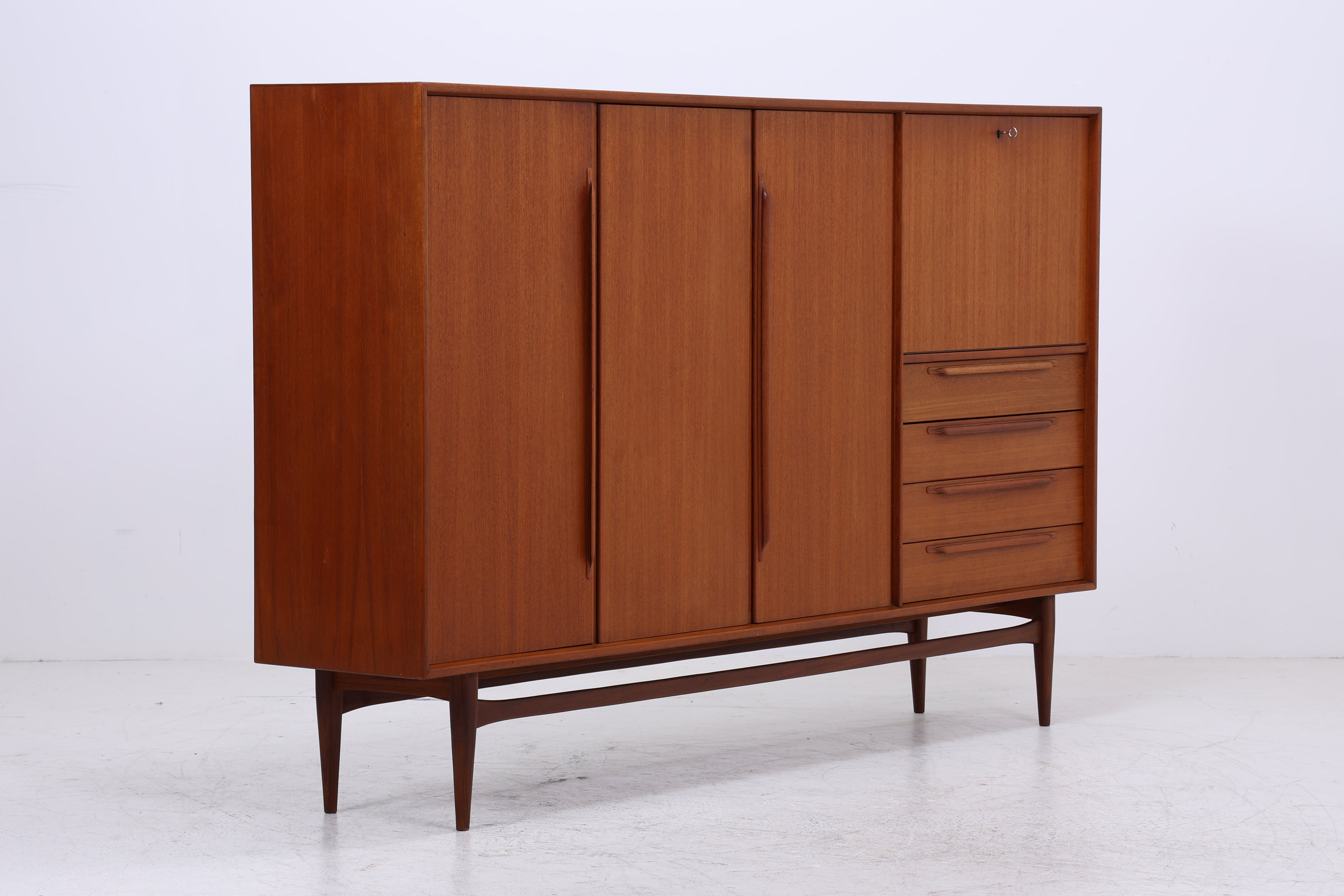Vintage Teak Highboard von Heinrich Riestenpatt | Mid Century Schrank | Danish Design