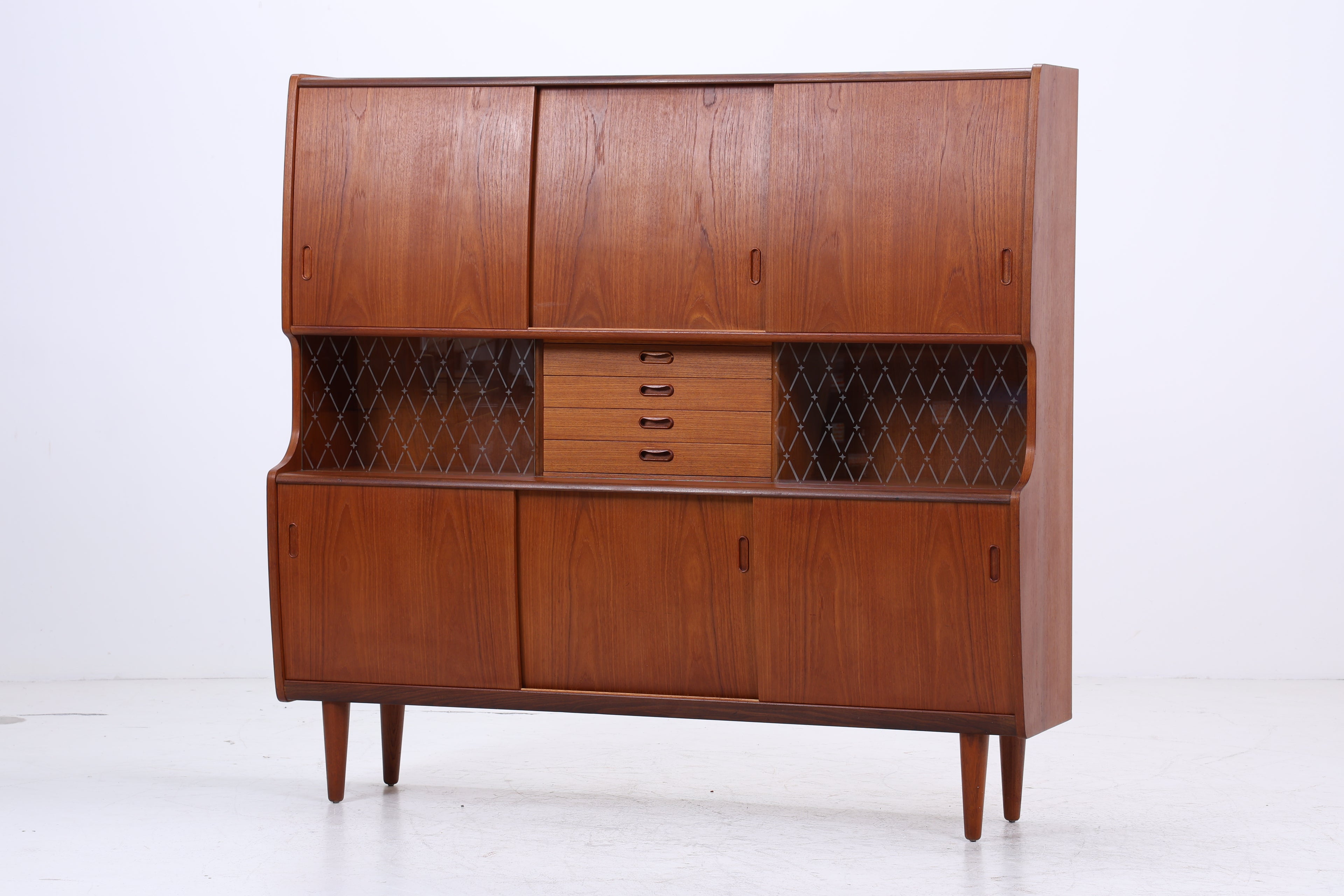 Dänisches Highboard aus Teakholz von Poul M. Jessen, Viby Denmark – Mid Century Danish Design 1960s Vintage Sideboard