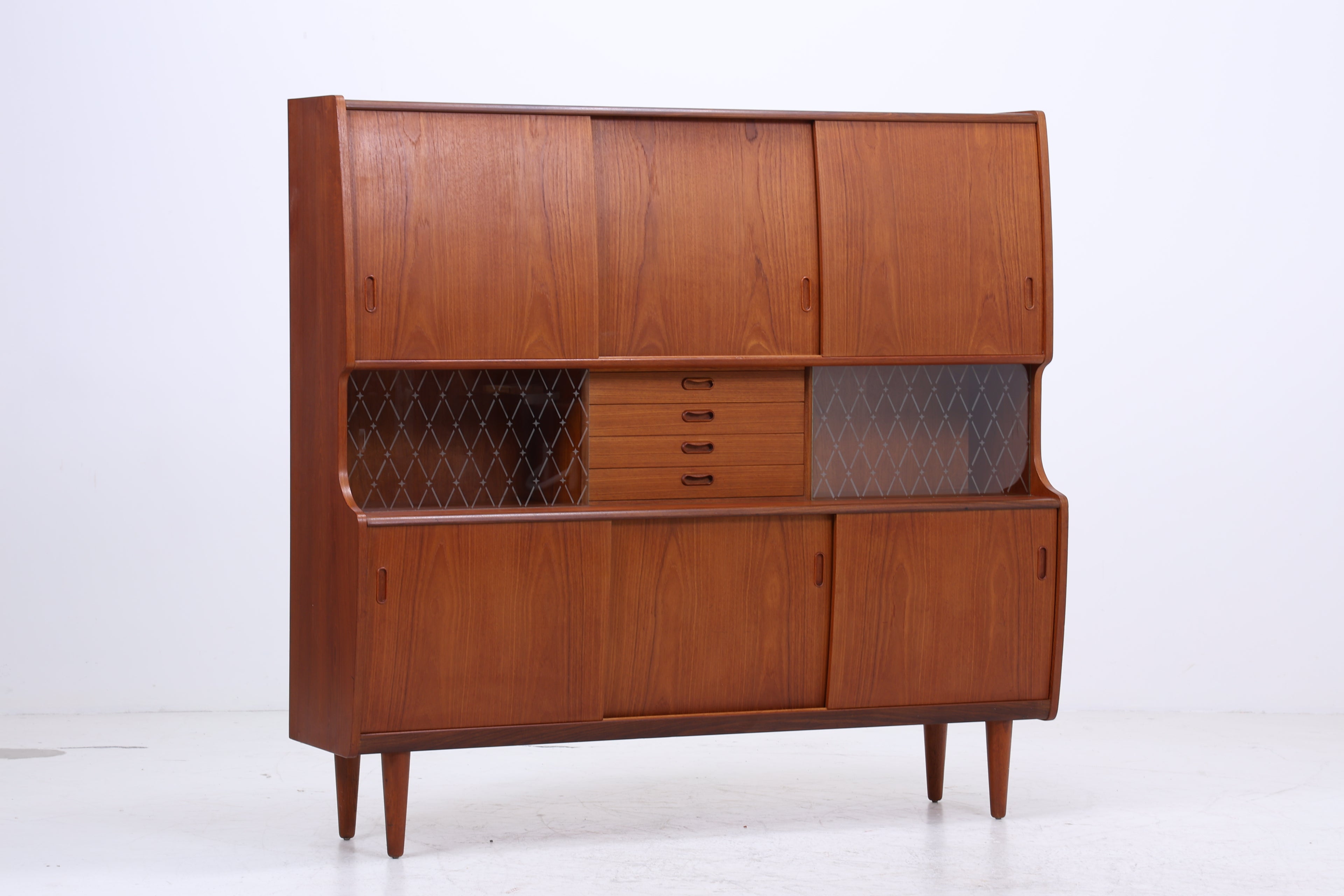 Dänisches Highboard aus Teakholz von Poul M. Jessen, Viby Denmark – Mid Century Danish Design 1960s Vintage Sideboard