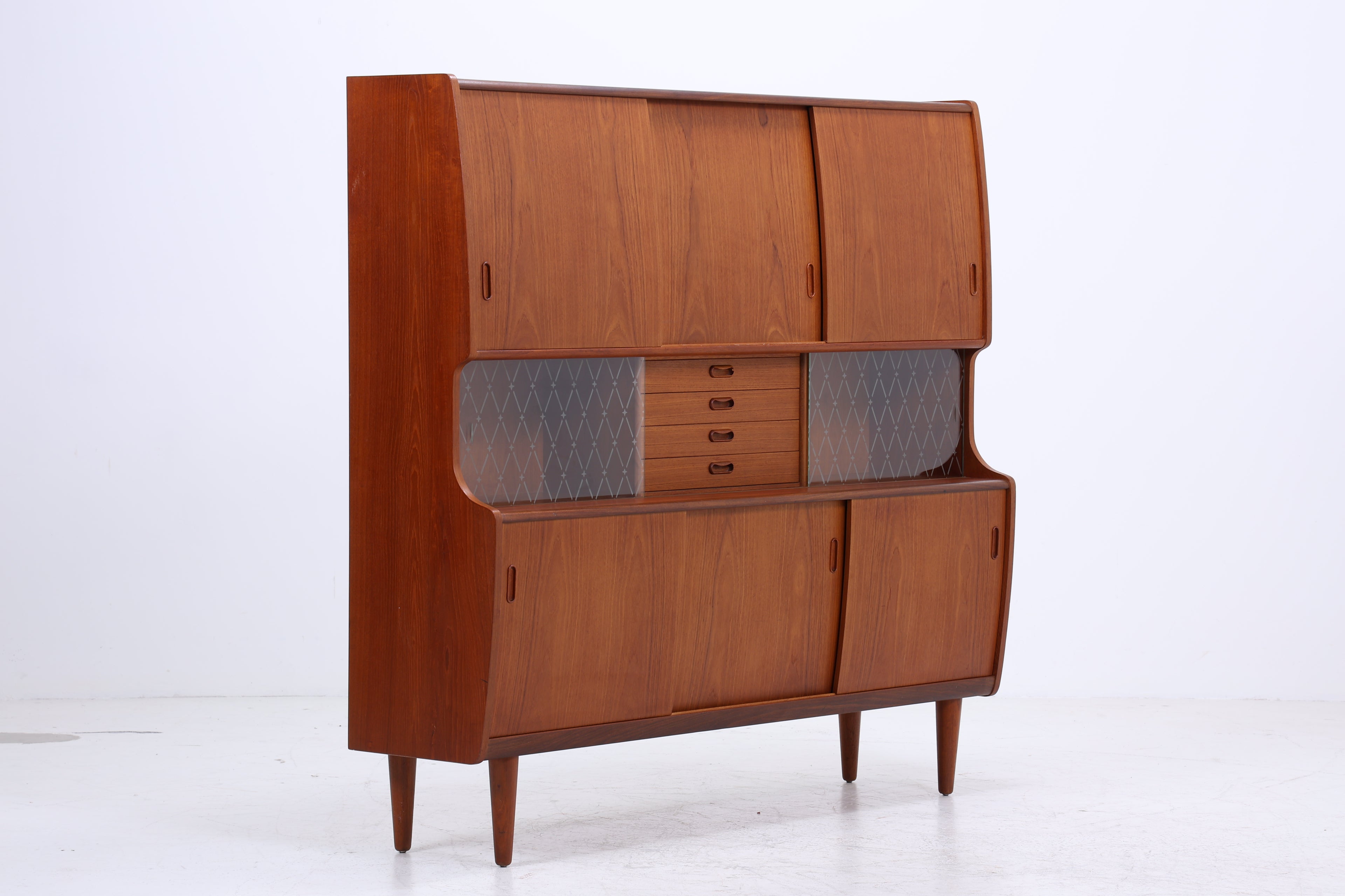 Dänisches Highboard aus Teakholz von Poul M. Jessen, Viby Denmark – Mid Century Danish Design 1960s Vintage Sideboard