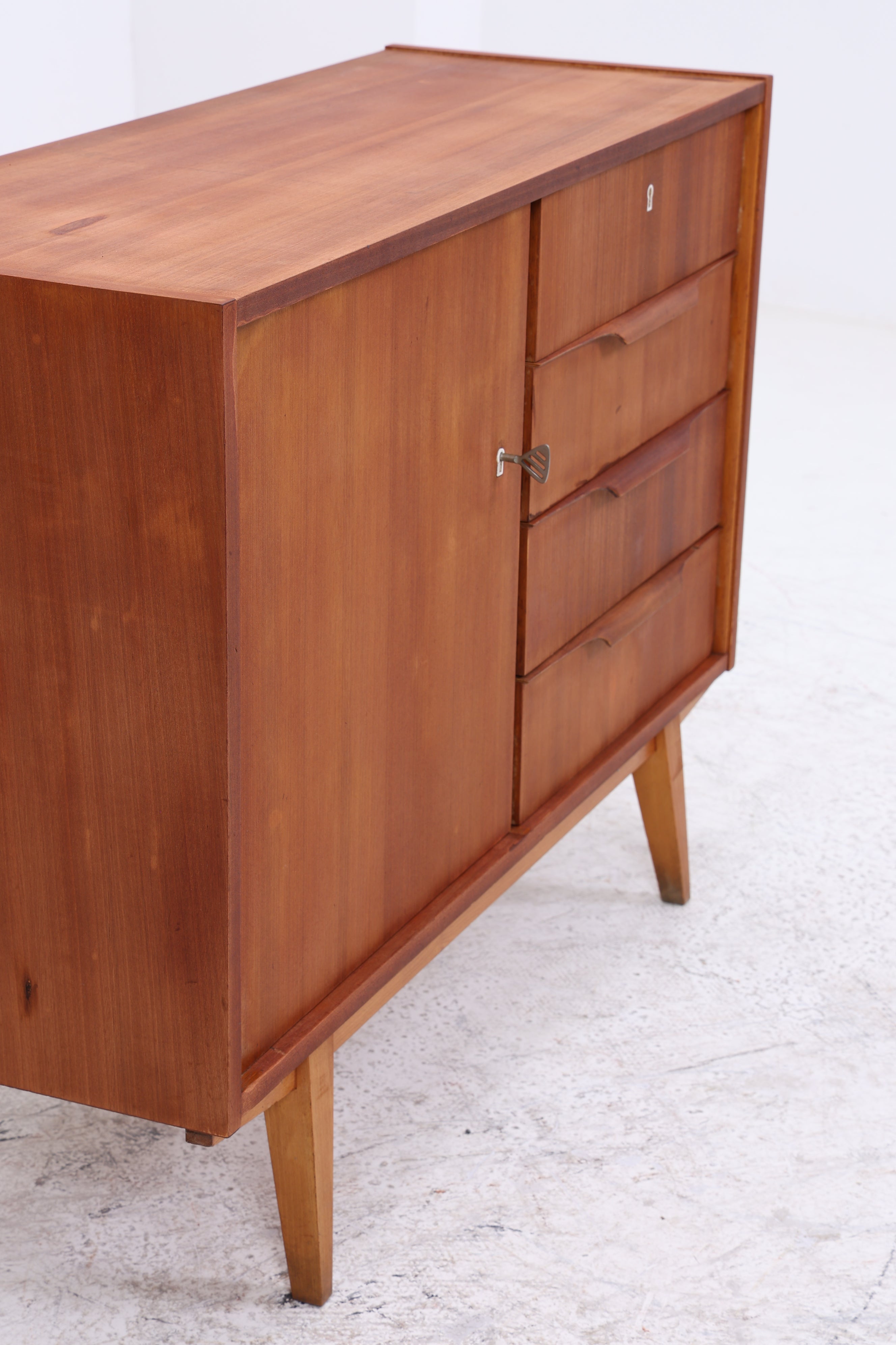 Vintage Nussbaum Kommode | Mid Century Schubladenkommode | 60er Jahre