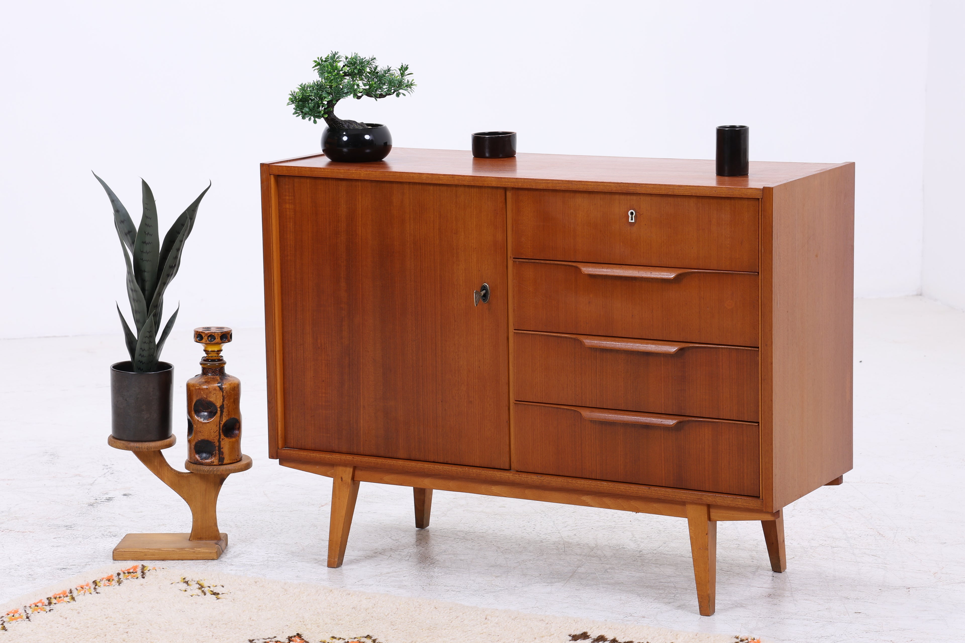 Vintage Nussbaum Kommode | Mid Century Schubladenkommode | 60er Jahre