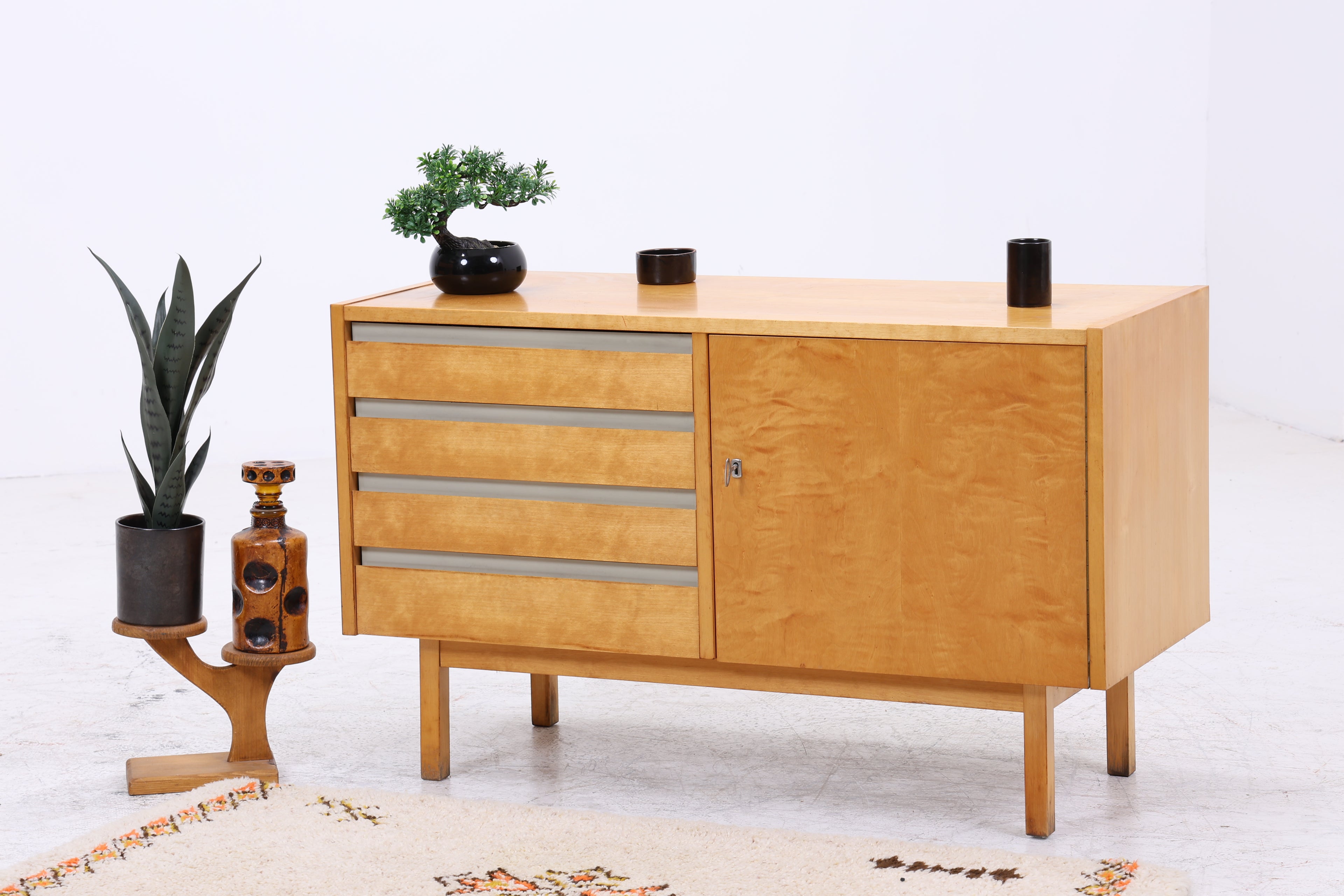 Vintage Hellerau Kommode | Mid Century Birke Schubladenkommode | DDR Design