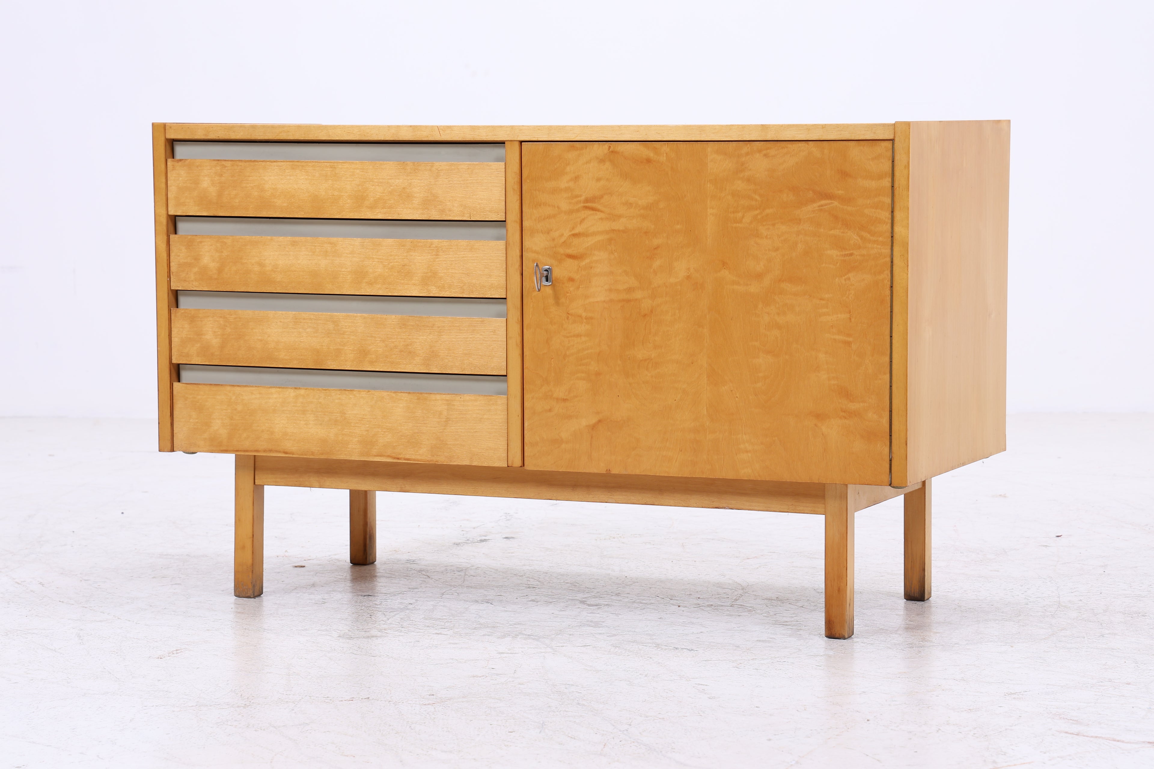 Vintage Hellerau Kommode | Mid Century Birke Schubladenkommode | DDR Design