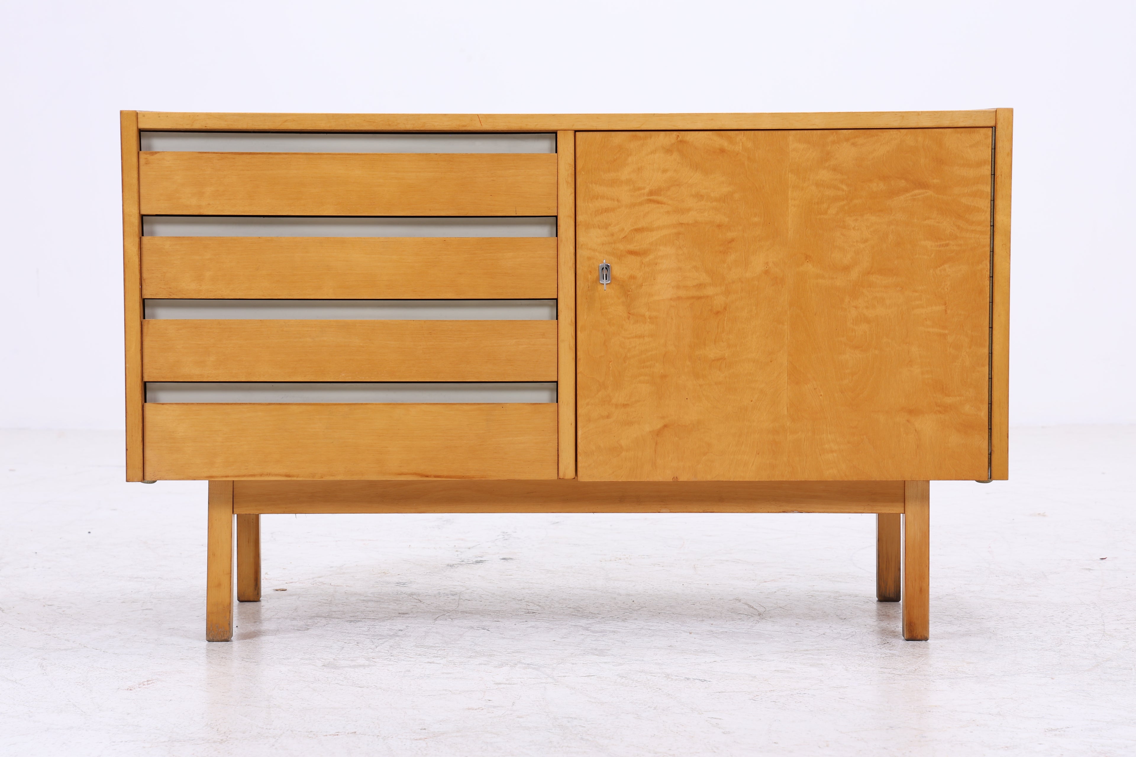Vintage Hellerau Kommode | Mid Century Birke Schubladenkommode | DDR Design