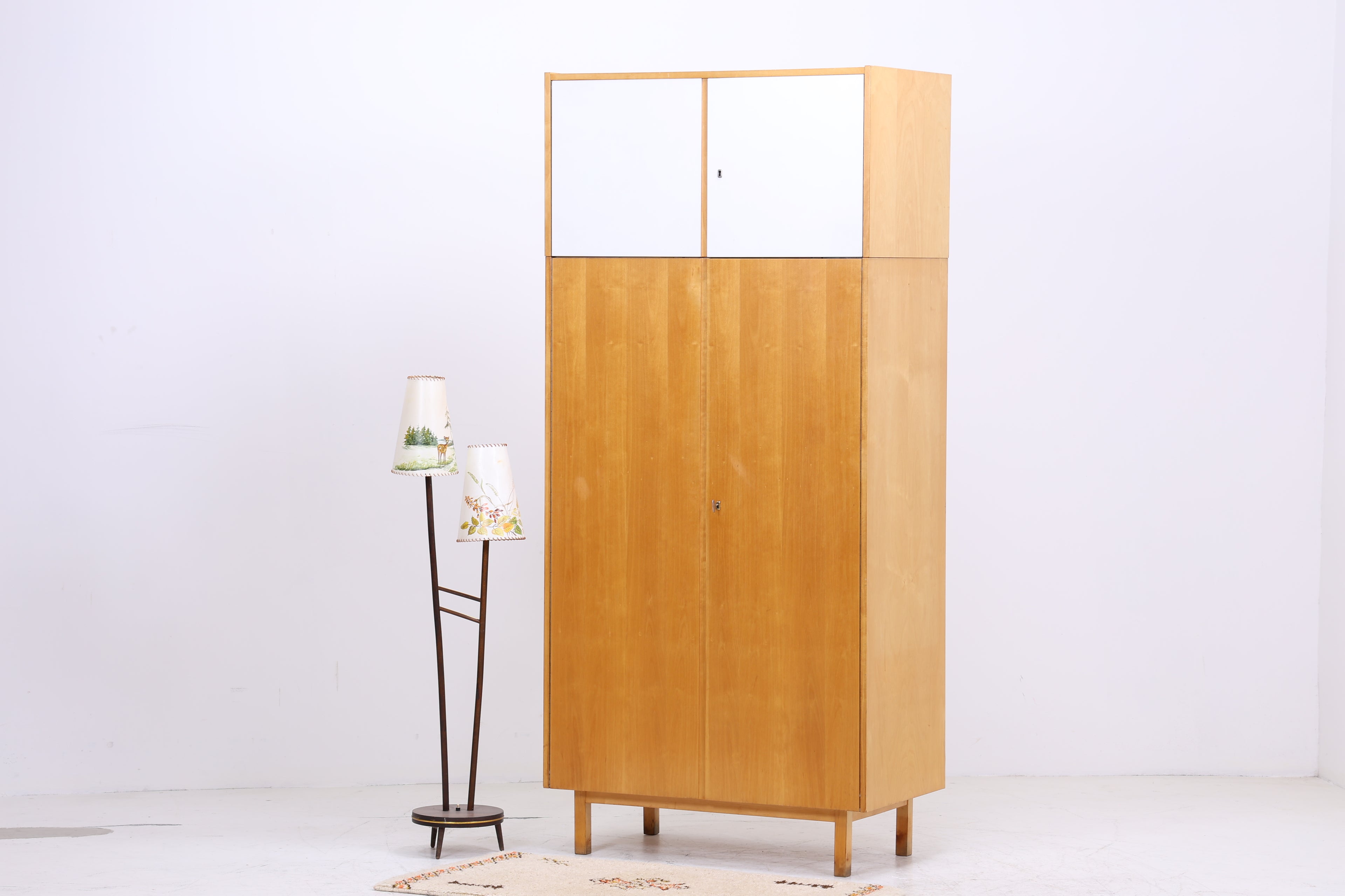 Vintage Hellerau Kleiderschrank | Birke | DDR Design Wäscheschrank | 1964