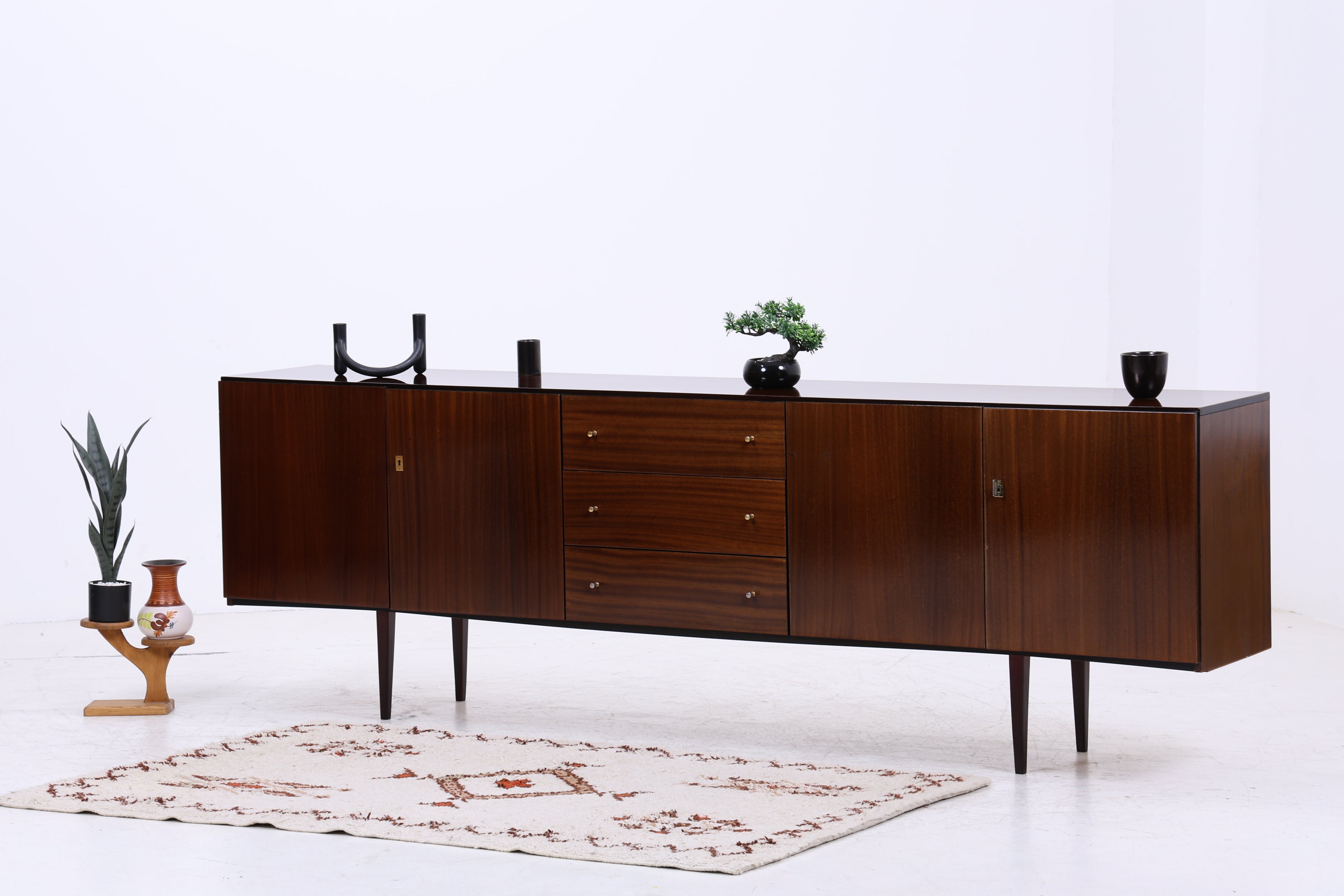 Vintage Hochglanz Sideboard | Mid Century Anrichte | 1960er Jahre