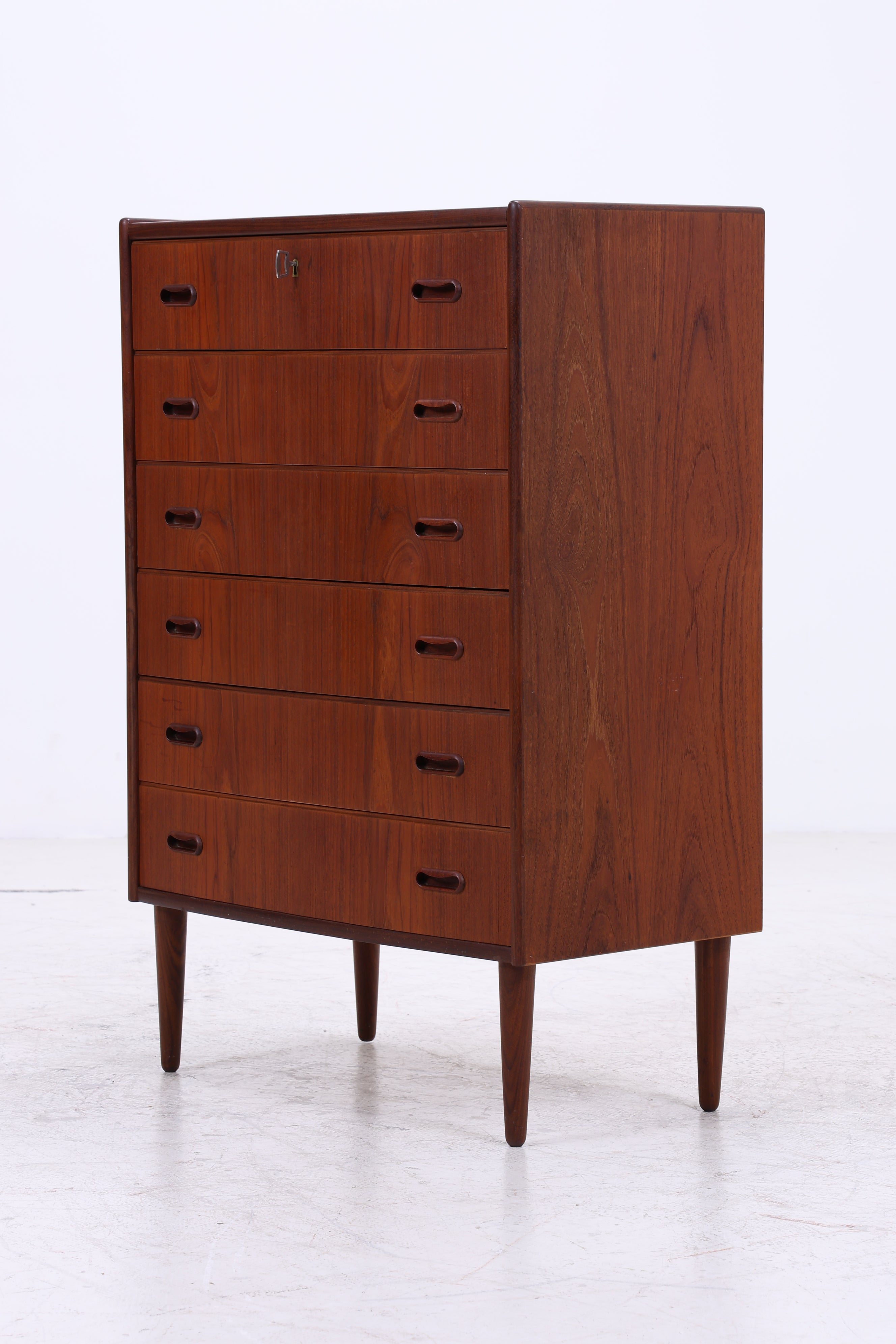 Vintage Teak Kommode | 6 Schubladen | Mid Century Tallboy | 60er Jahre