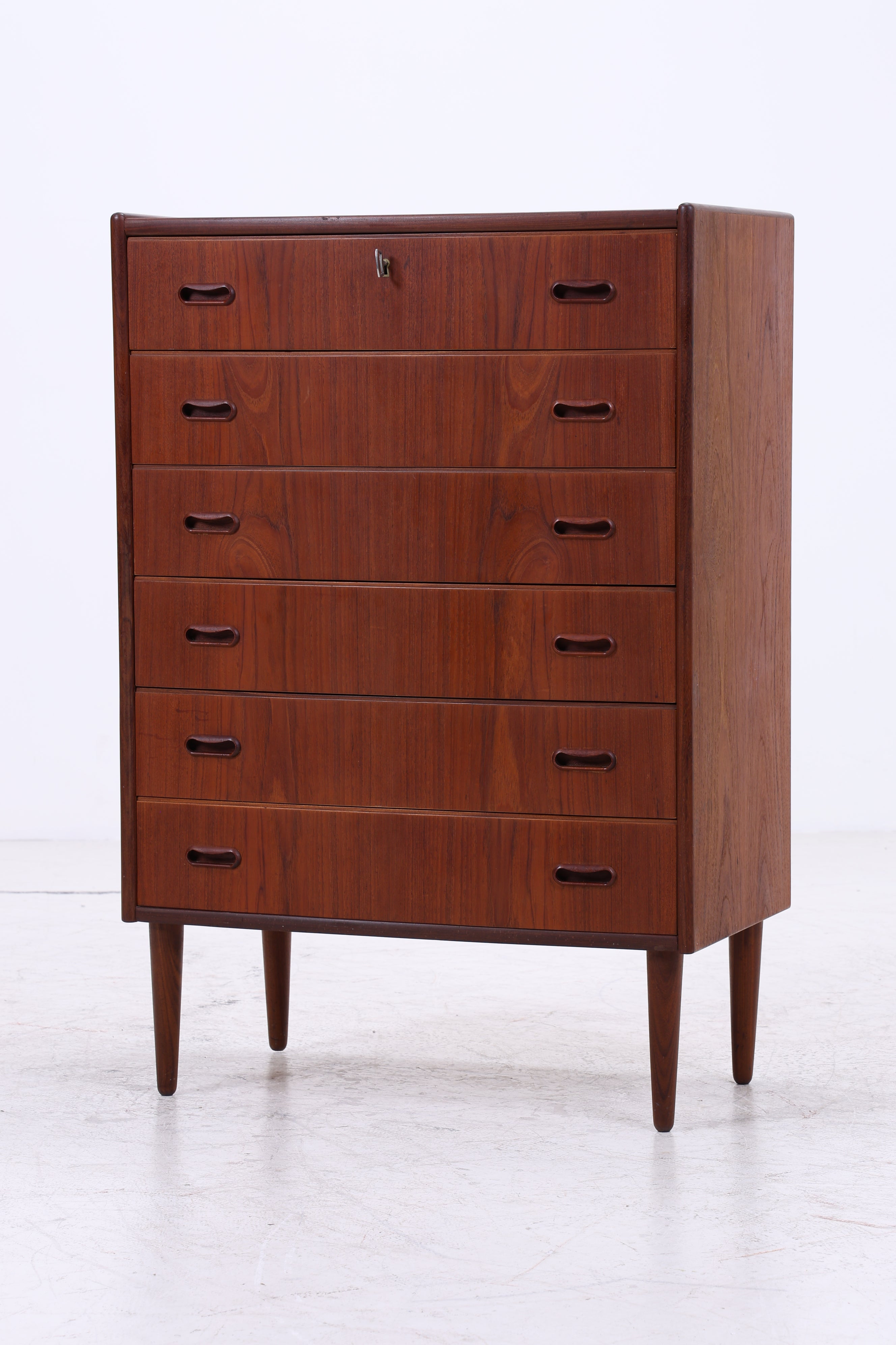 Vintage Teak Kommode | 6 Schubladen | Mid Century Tallboy | 60er Jahre