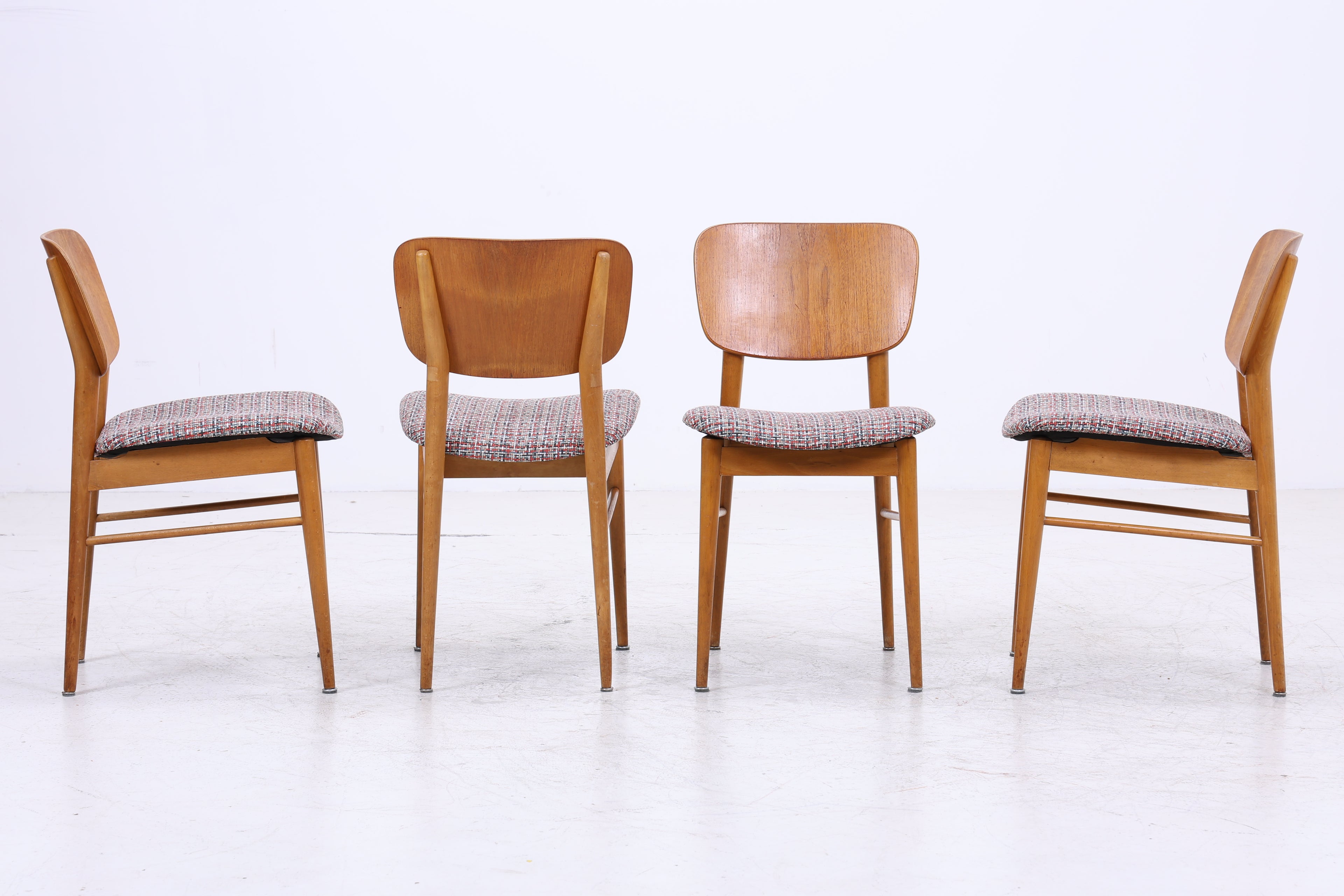 4er Set Vintage Teak Stühle | Mid Century | 60er Jahre | Esszimmer