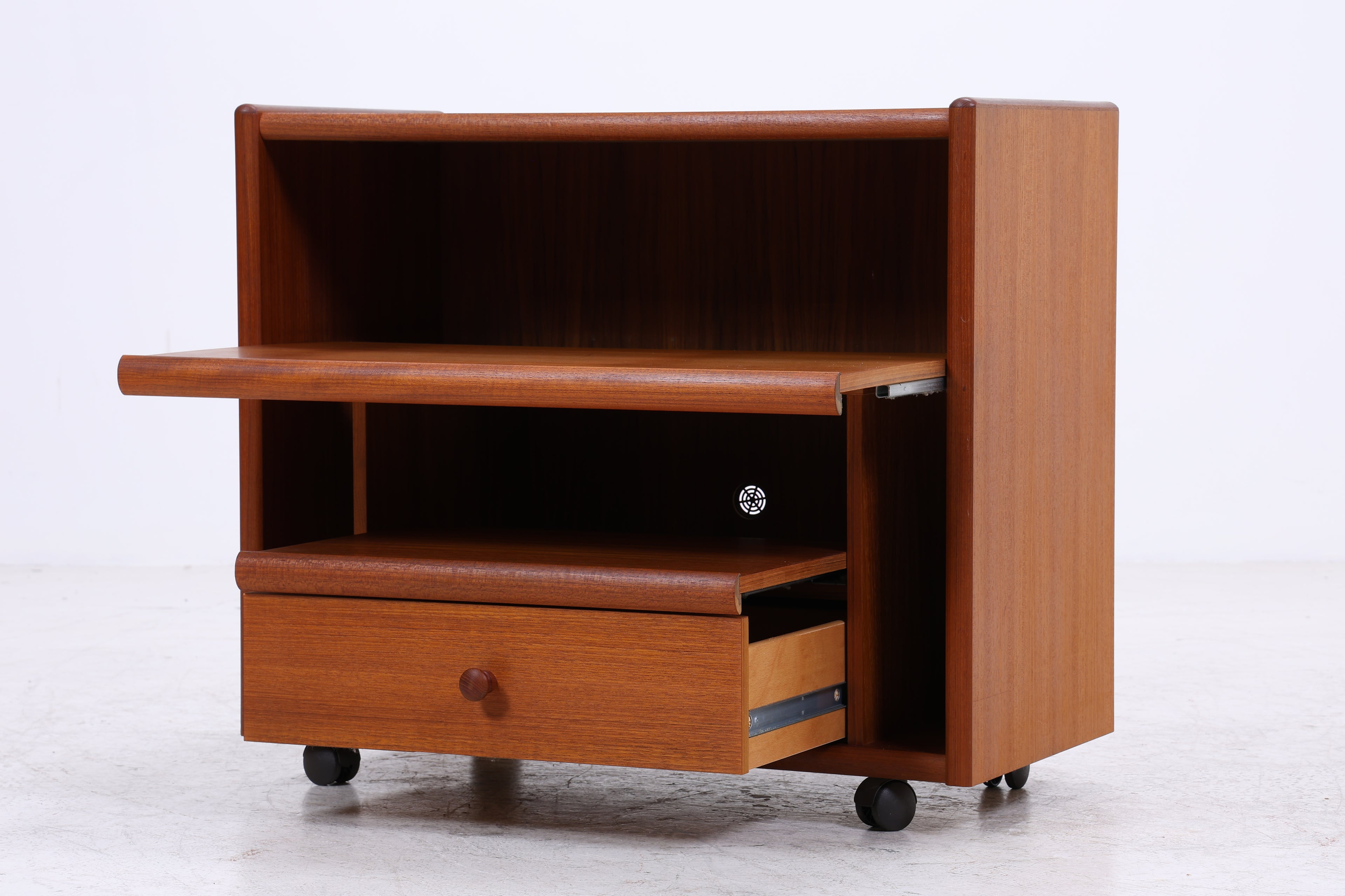 Vintage Teak Phonoschrank | Rollkommode | HiFi Möbel | 70er Jahre
