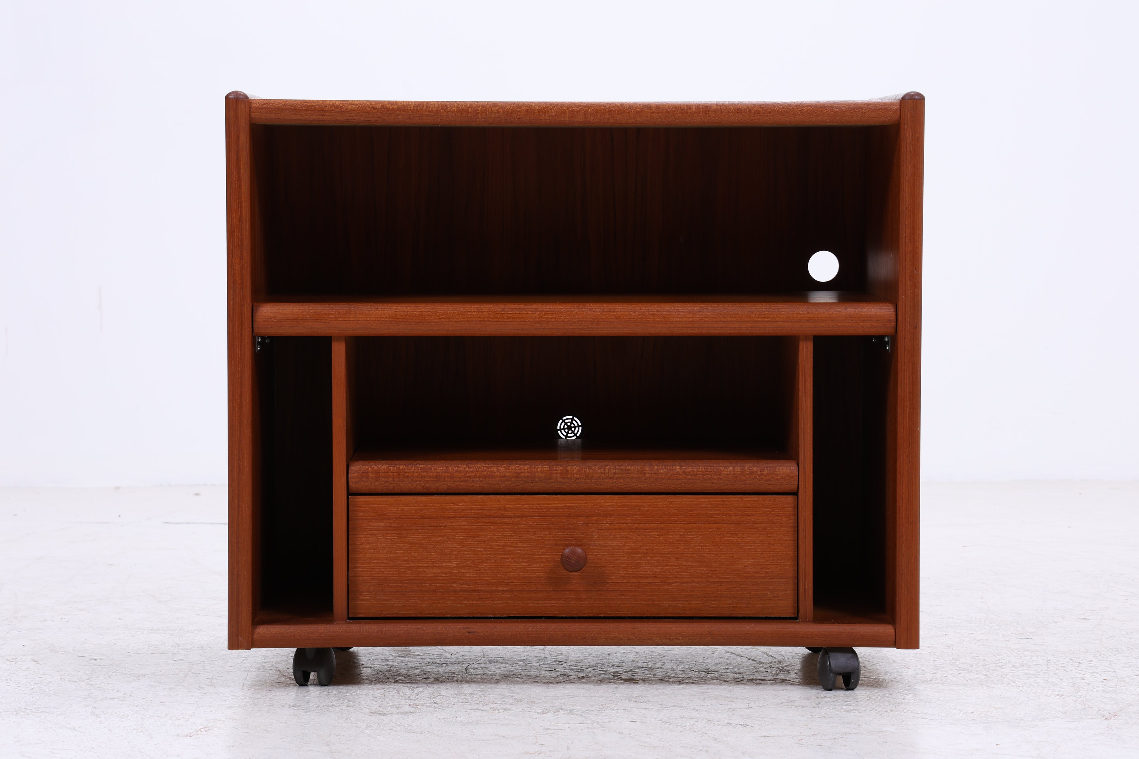 Vintage Teak Phonoschrank | Rollkommode | HiFi Möbel | 70er Jahre
