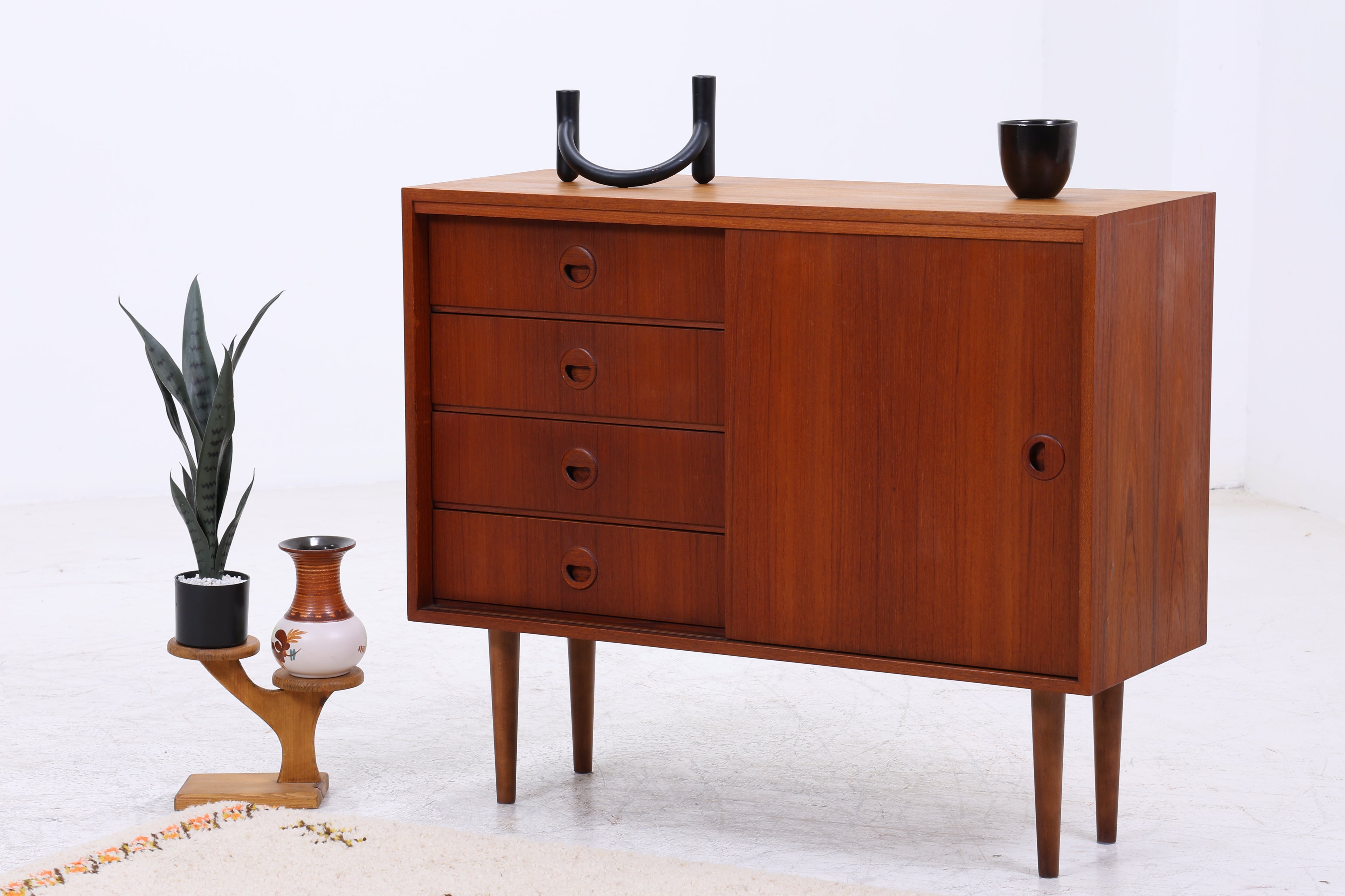 Musterring Teak Kommode | Vintage Schrank | Schiebetür & Schubladen