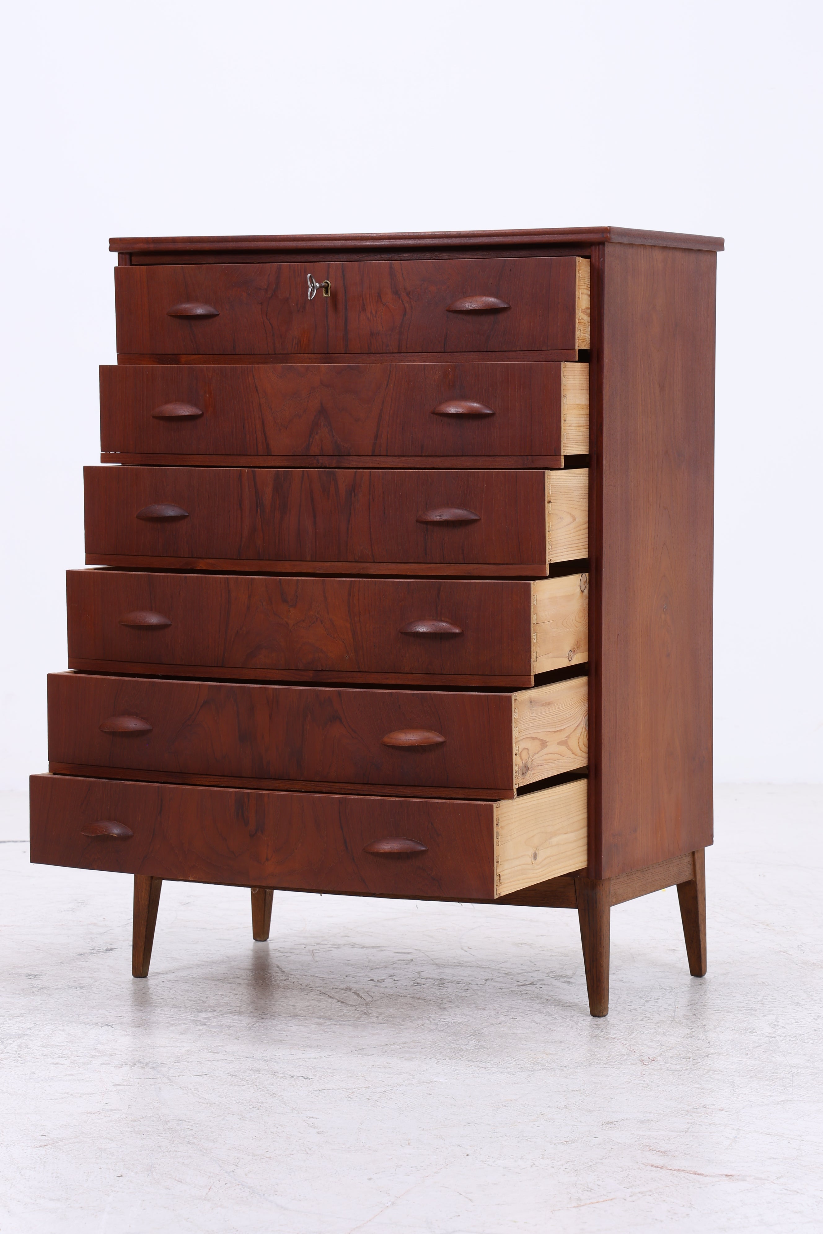 Vintage Teak Tallboy | Mid Century Kommode | Danish Design