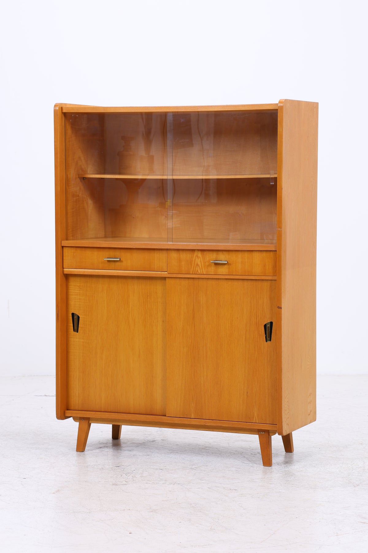 Vintage Vitrine | Mid Century | 2 Glastüren | 2 Schubladen