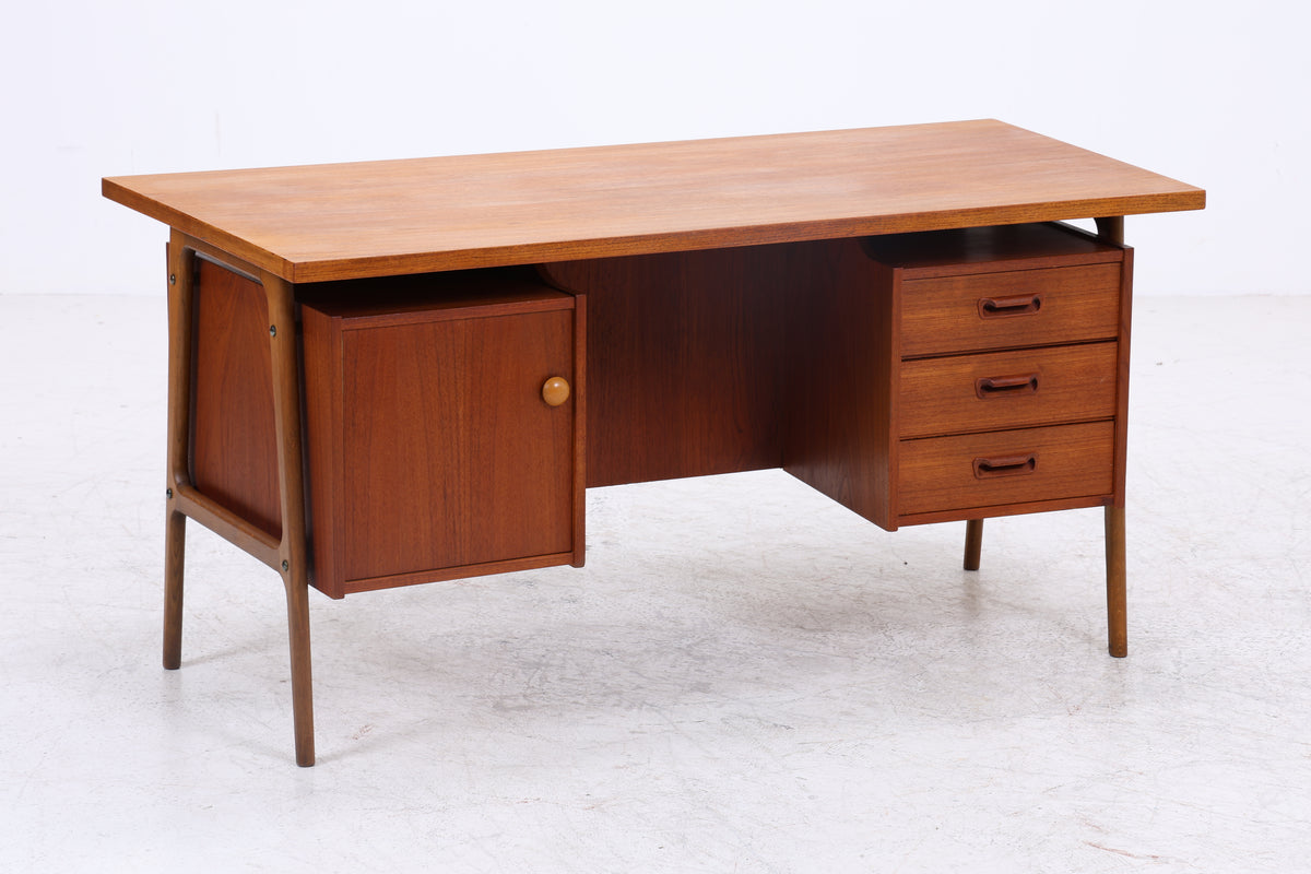 Vintage Teak Schreibtisch | Mid Century Design | Freistehend