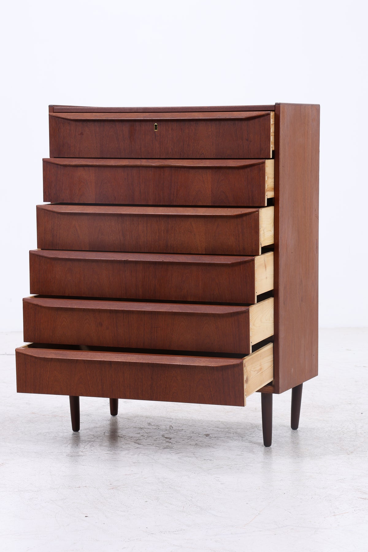 Vintage Teak Tallboy | Mid Century Kommode | 6 Schubladen