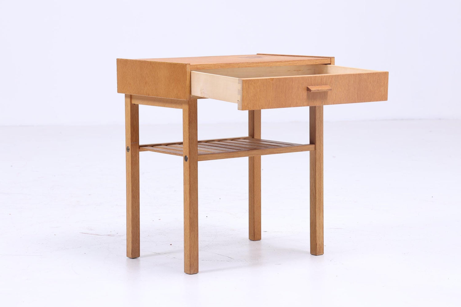 Scandinavian oak side table | Mid-century coffee table | Telephone table 1960s