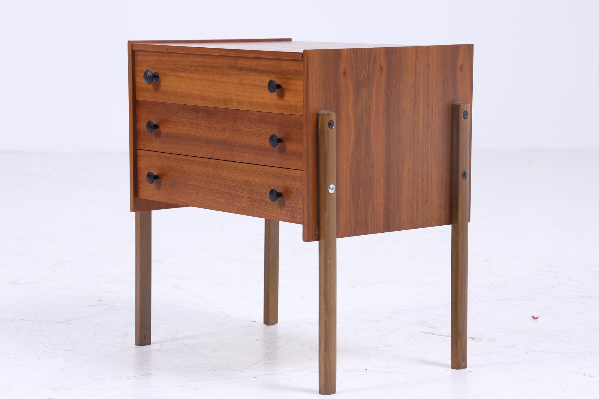 Vintage Nähkasten 60er Jahre | Mid Century Holz Nähtisch mit Schublade Aufbewahrung