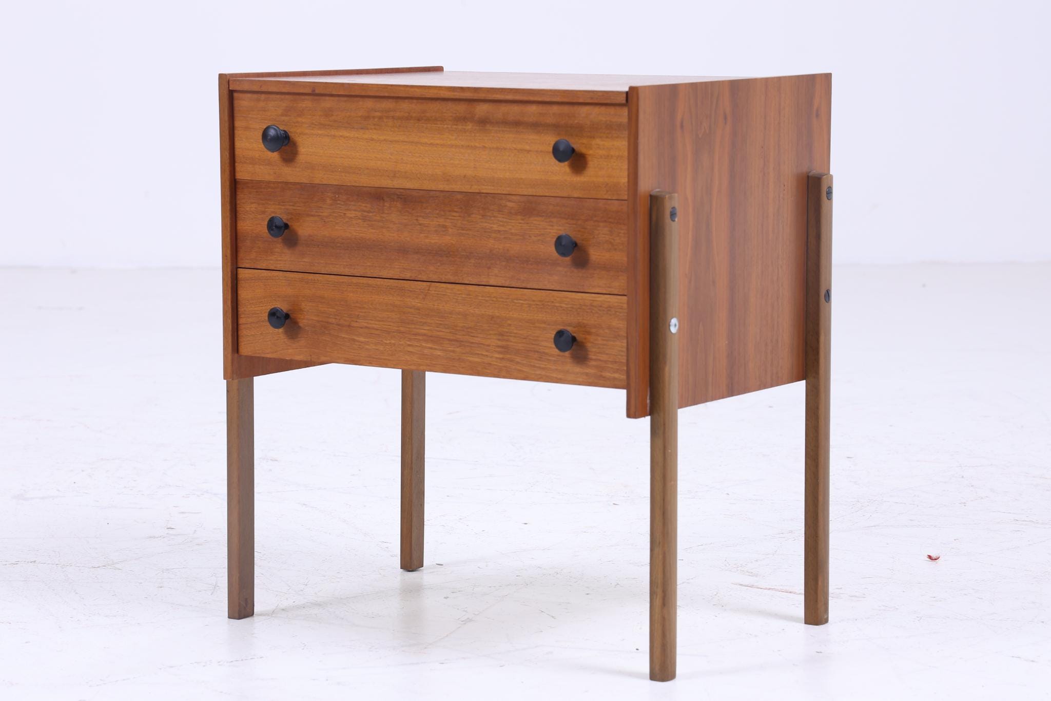 Vintage Nähkasten 60er Jahre | Mid Century Holz Nähtisch mit Schublade Aufbewahrung