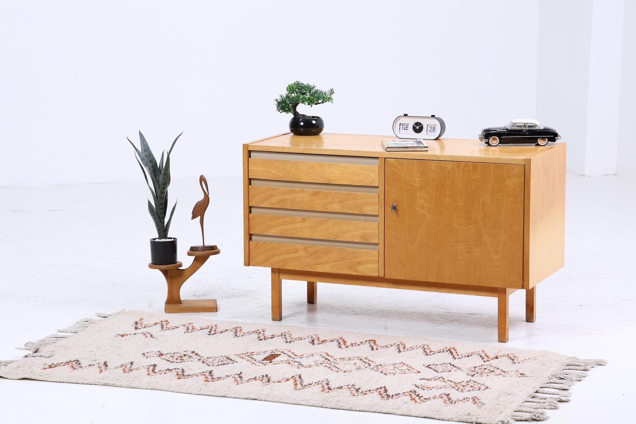 ❌SALE❌ Vintage Hellerau 794/9+16 Kommode aus Birkenholz | Mid Century Schubladen Schrank | Holz Aufbewahrung 2/2