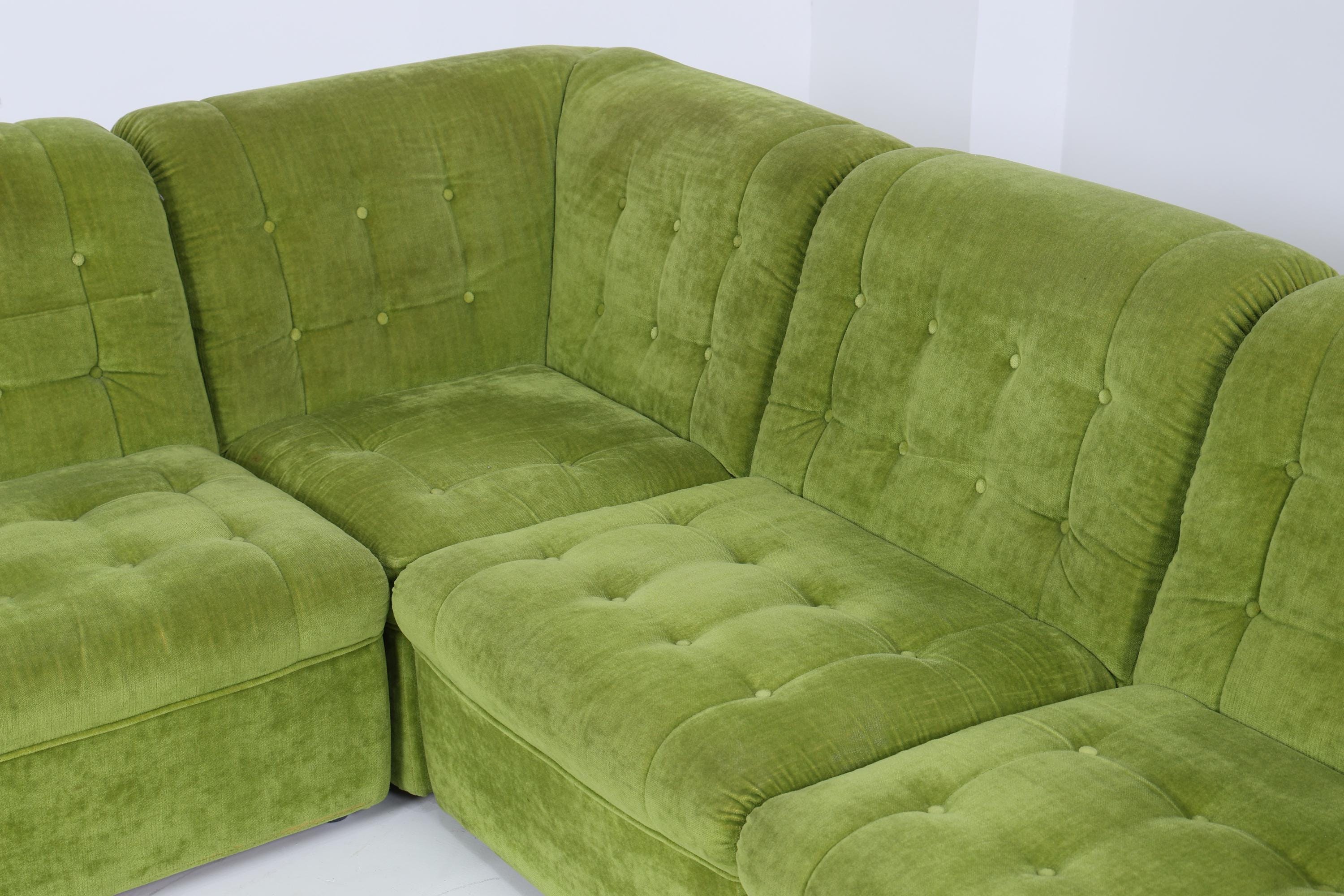 Vintage Modular Stoff Sofa 70er Jahre | Mid Century Couch Lounge Retro Sitzecke 60er