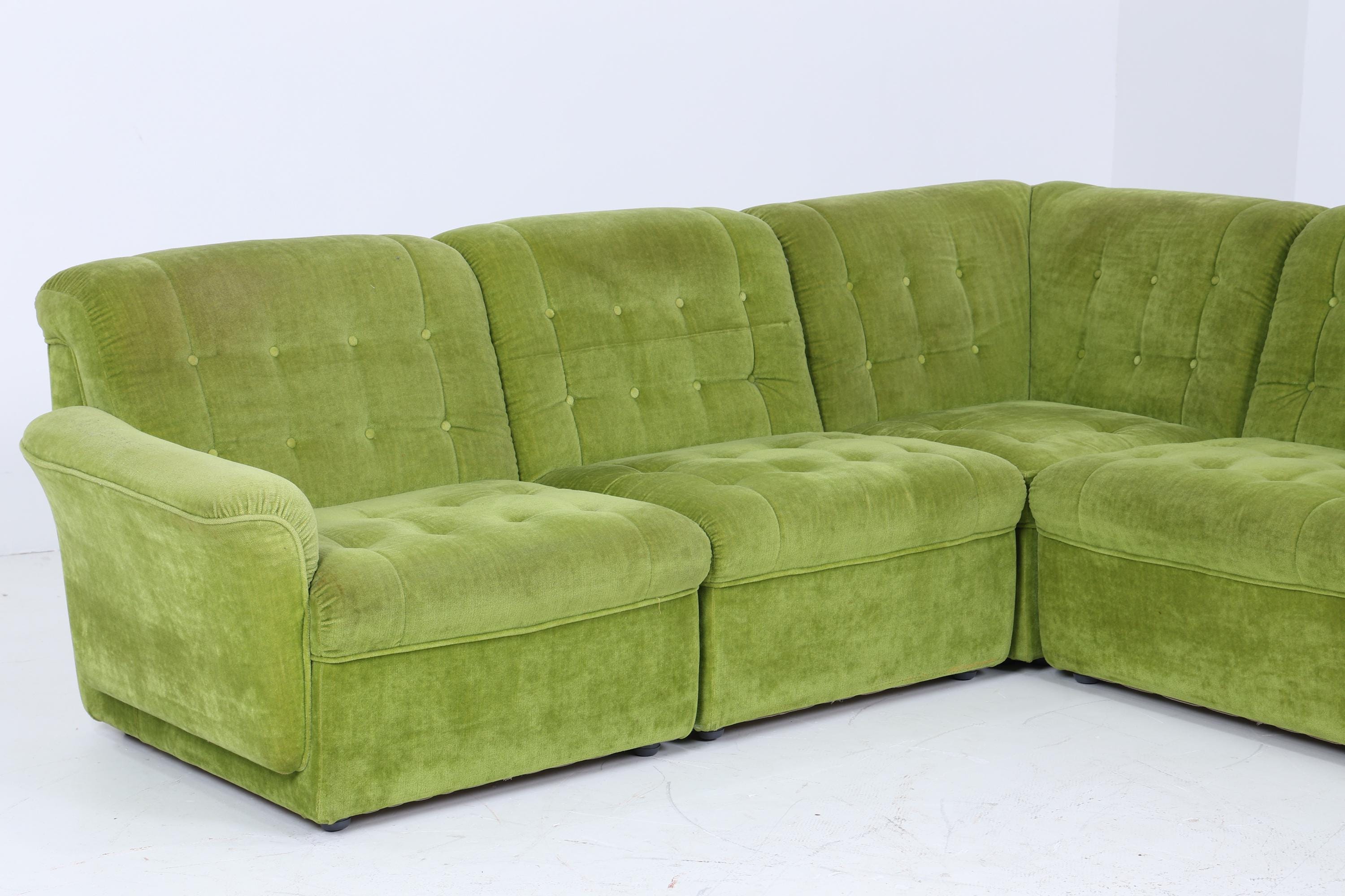 Vintage Modular Stoff Sofa 70er Jahre | Mid Century Couch Lounge Retro Sitzecke 60er