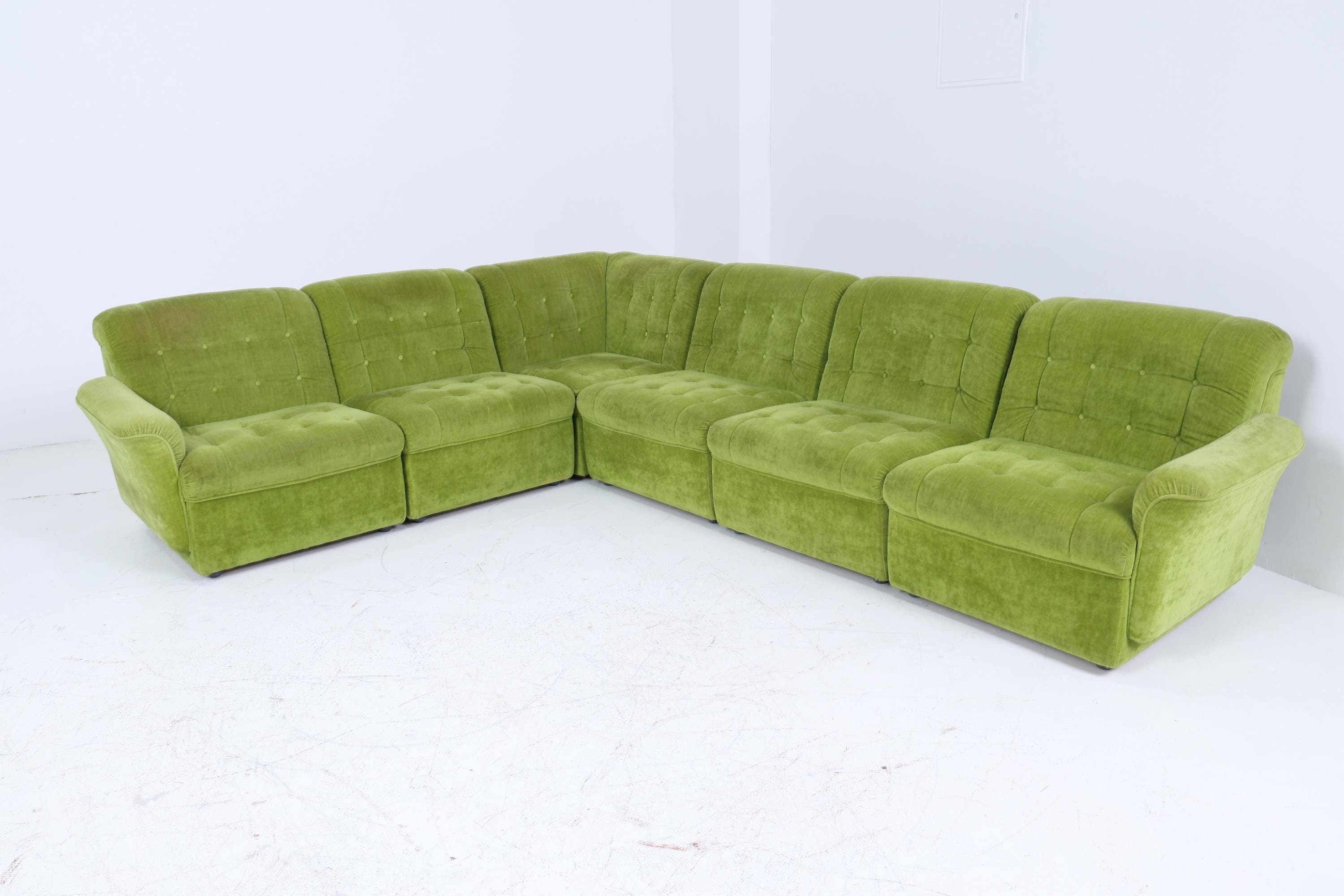 Vintage Modular Stoff Sofa 70er Jahre | Mid Century Couch Lounge Retro Sitzecke 60er