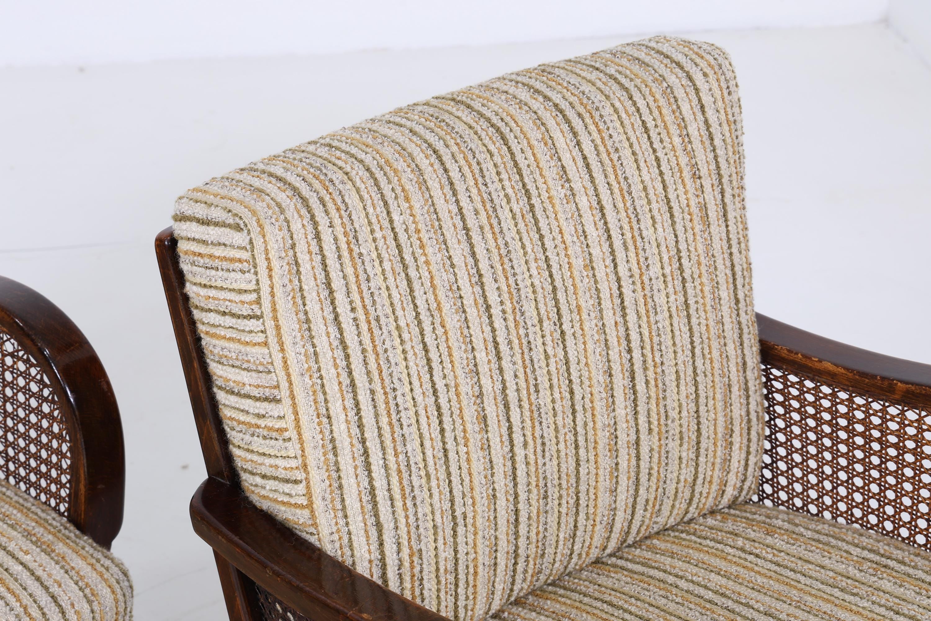 Eleganter Chippendale Sessel aus den 1930ern – Originalbezug, Wiener Geflecht & Federkern | Vintage Art Deco Lounge-Sessel