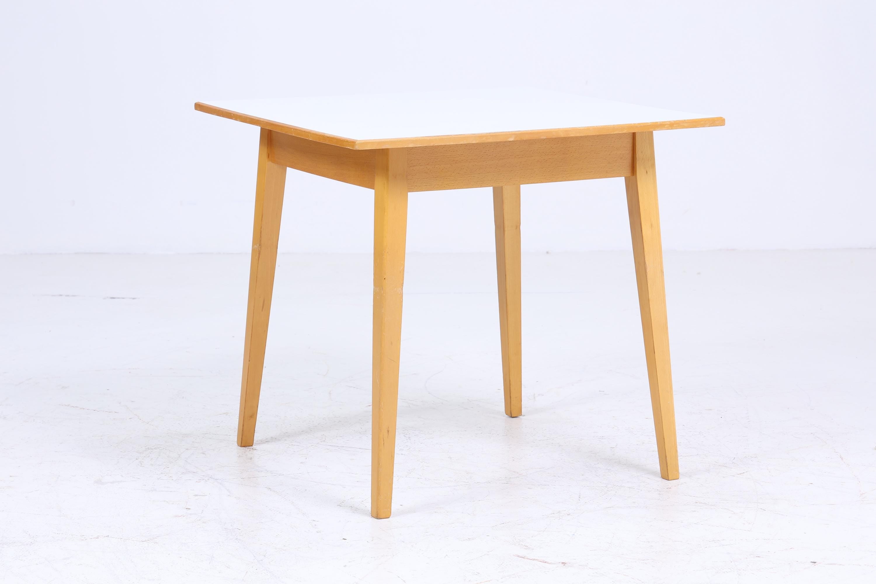 Kleiner Vintage Küchentisch 60er Jahre | Mid Century Esstisch Tisch Retro 70er Holz Resopal