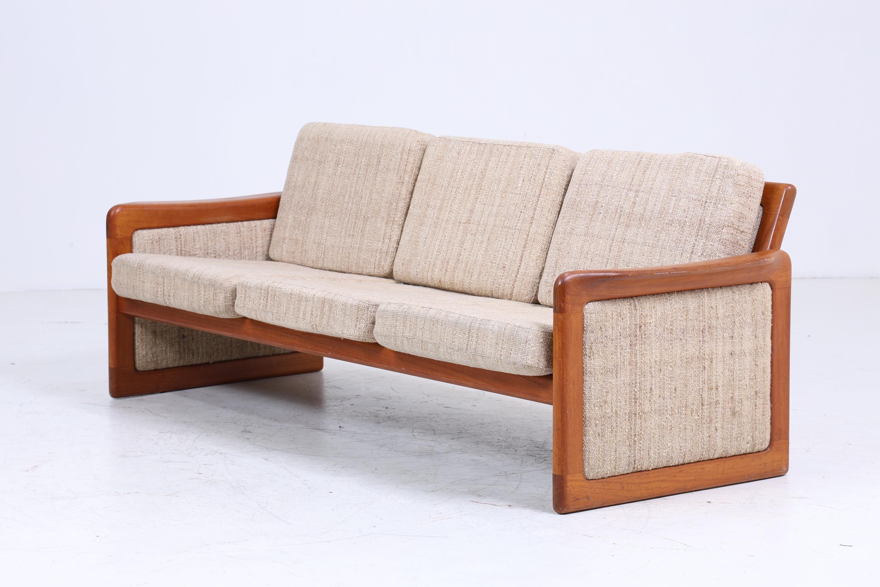 Vintage Teak Sofa von Dyrlund 60er Jahre | Mid Century Couch Stoff Daybed Lounge Retro 70er
