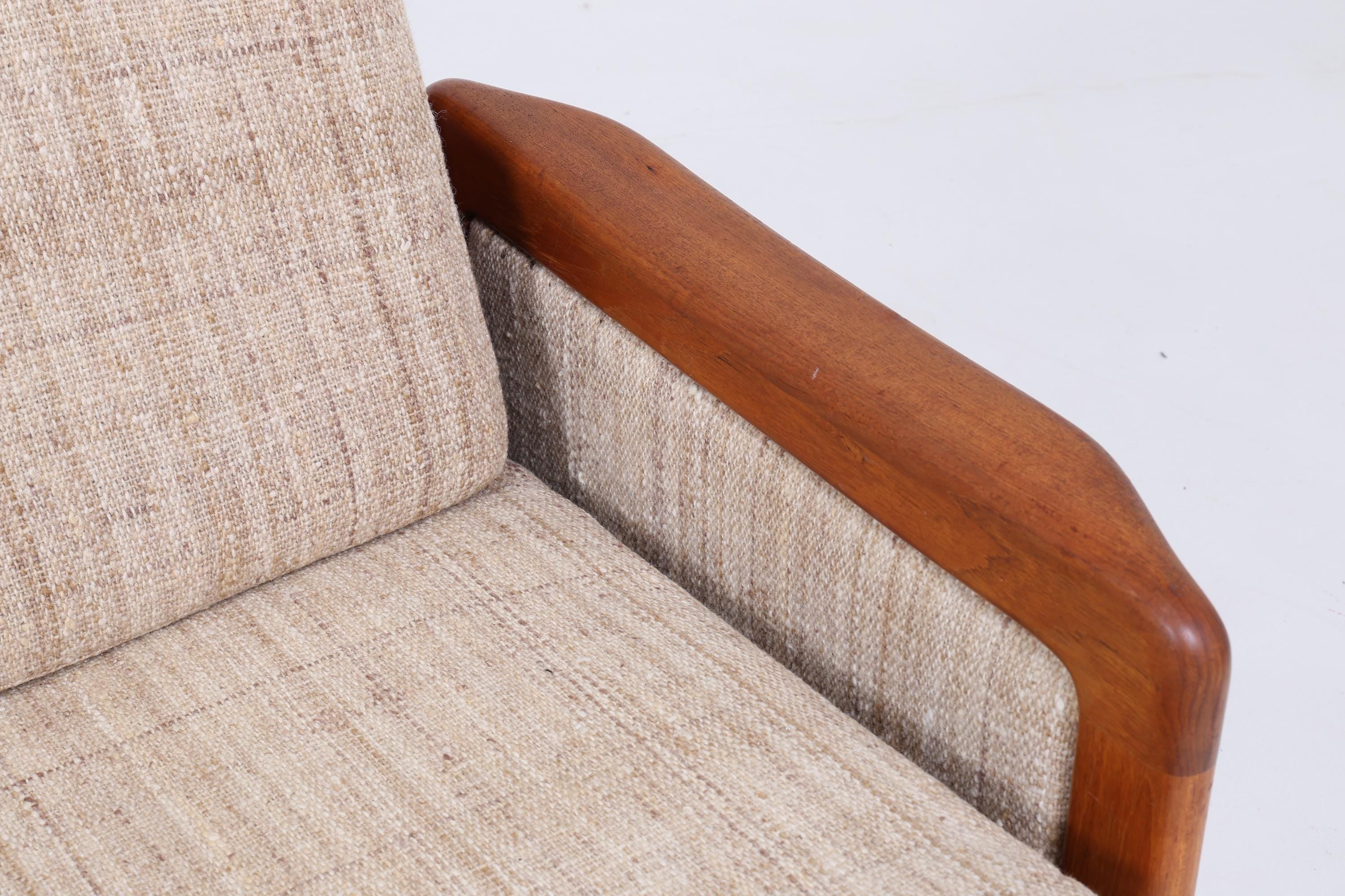 Vintage Teak Sofa von Dyrlund 60er Jahre | Mid Century Couch Stoff Daybed Lounge Retro 70er
