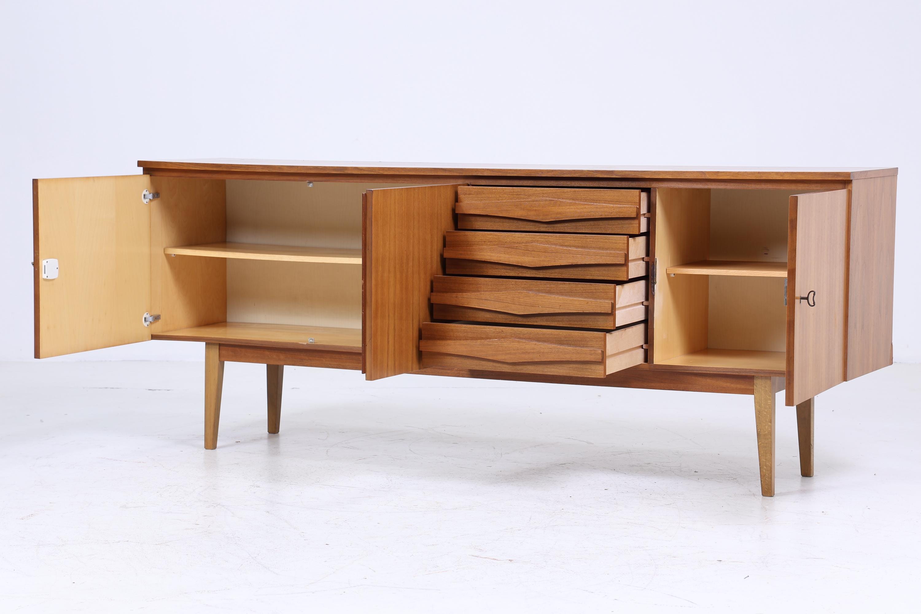 Mid Century Sideboard 60er Jahre | Vintage Schubladen Anrichte Holz Aufbewahrung