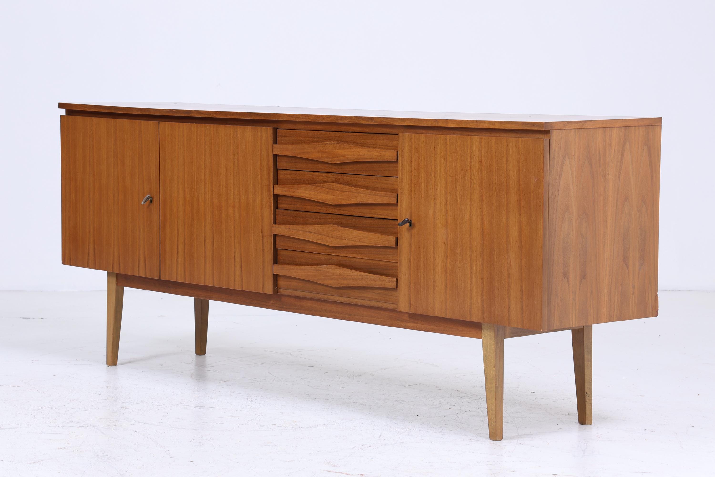 Mid Century Sideboard 60er Jahre | Vintage Schubladen Anrichte Holz Aufbewahrung
