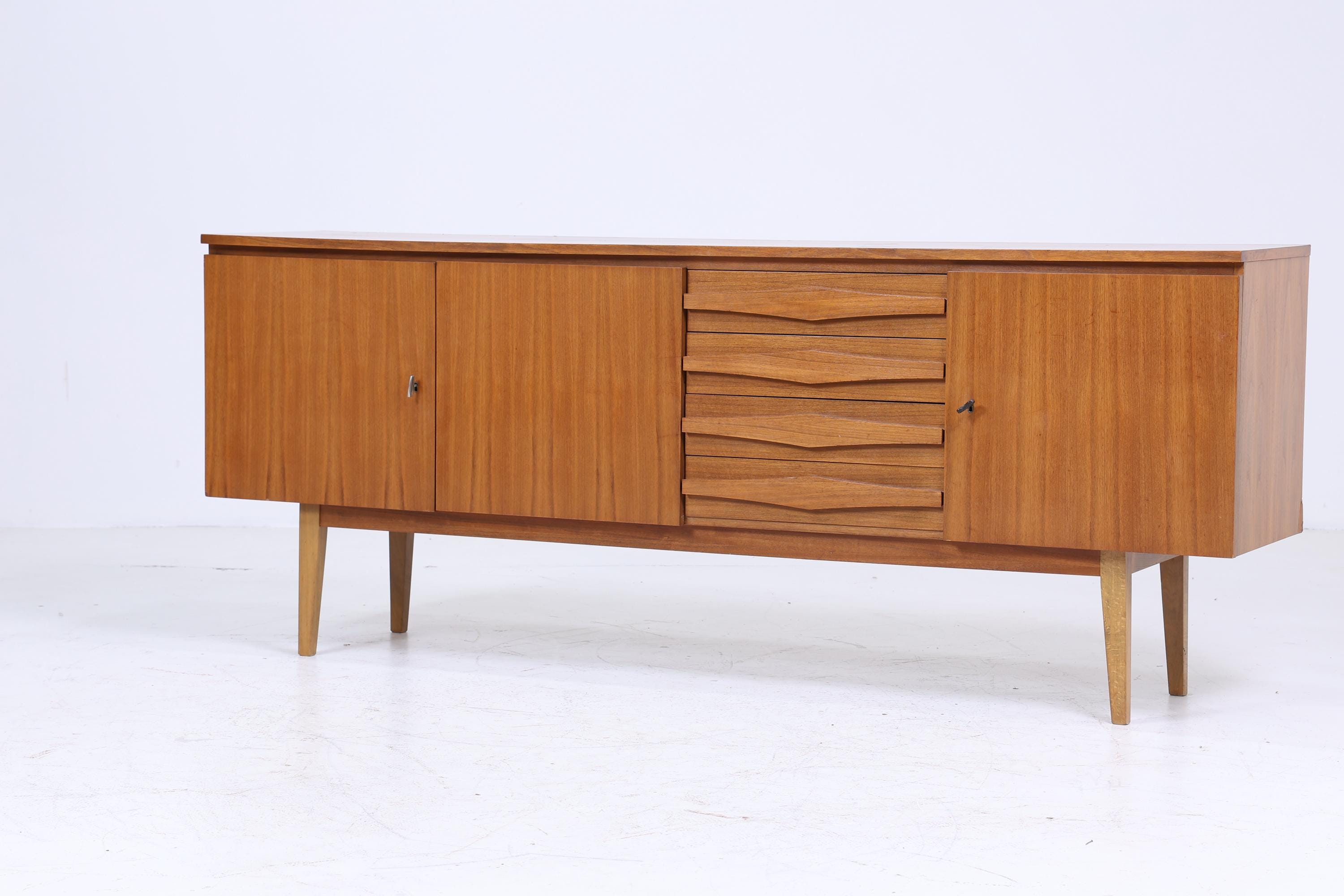 Mid Century Sideboard 60er Jahre | Vintage Schubladen Anrichte Holz Aufbewahrung