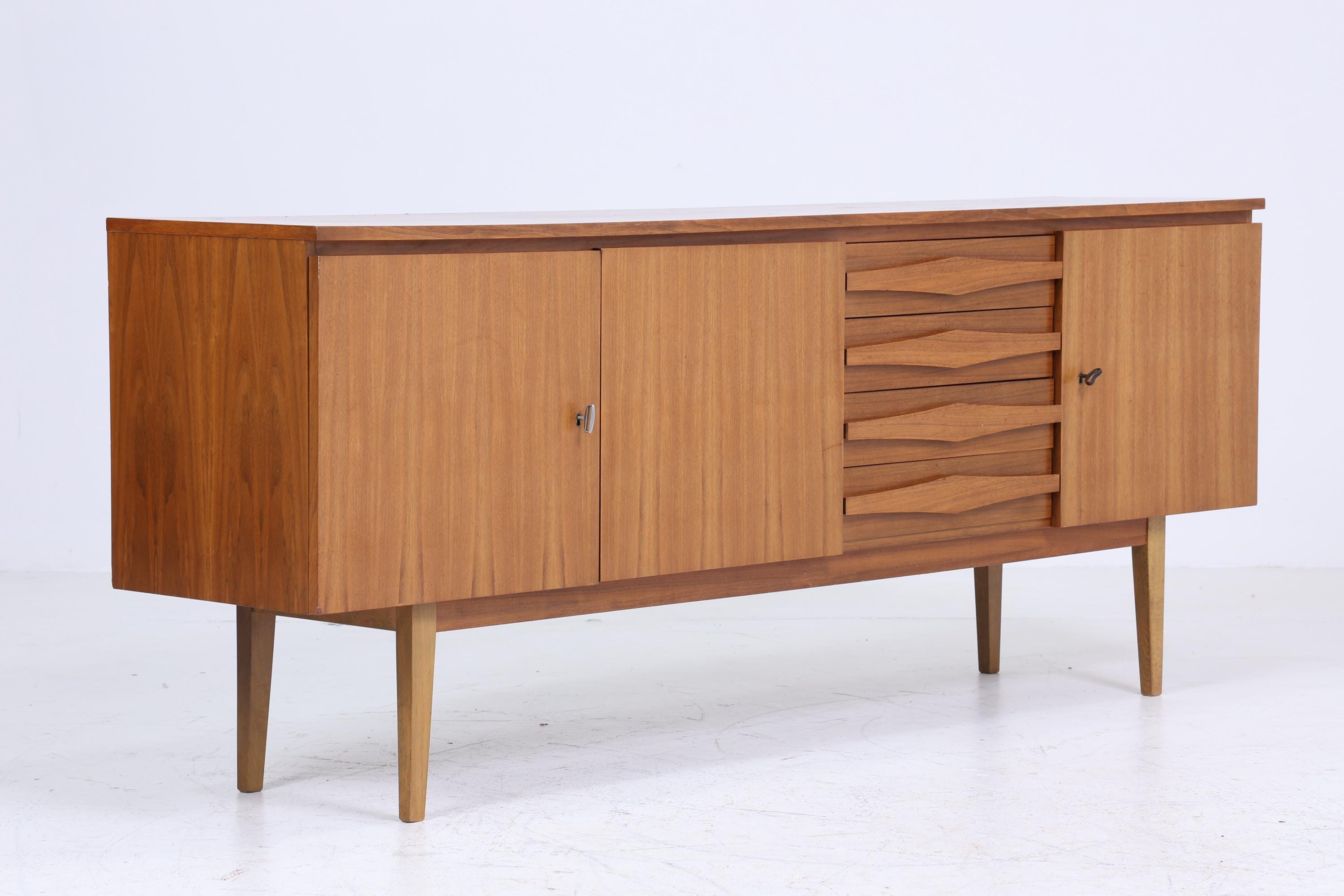 Mid Century Sideboard 60er Jahre | Vintage Schubladen Anrichte Holz Aufbewahrung