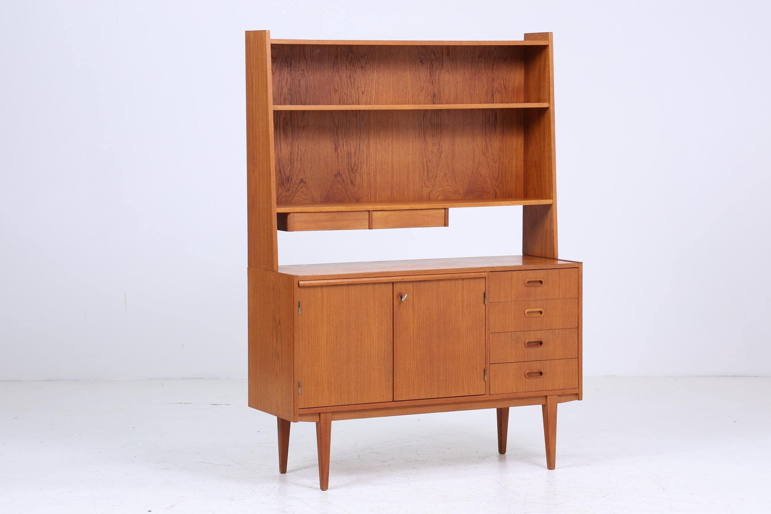 Mid Century Teak Schrank 60er Jahre | Vintage Bücherregal Retro Regal Holz Aufbewahrung