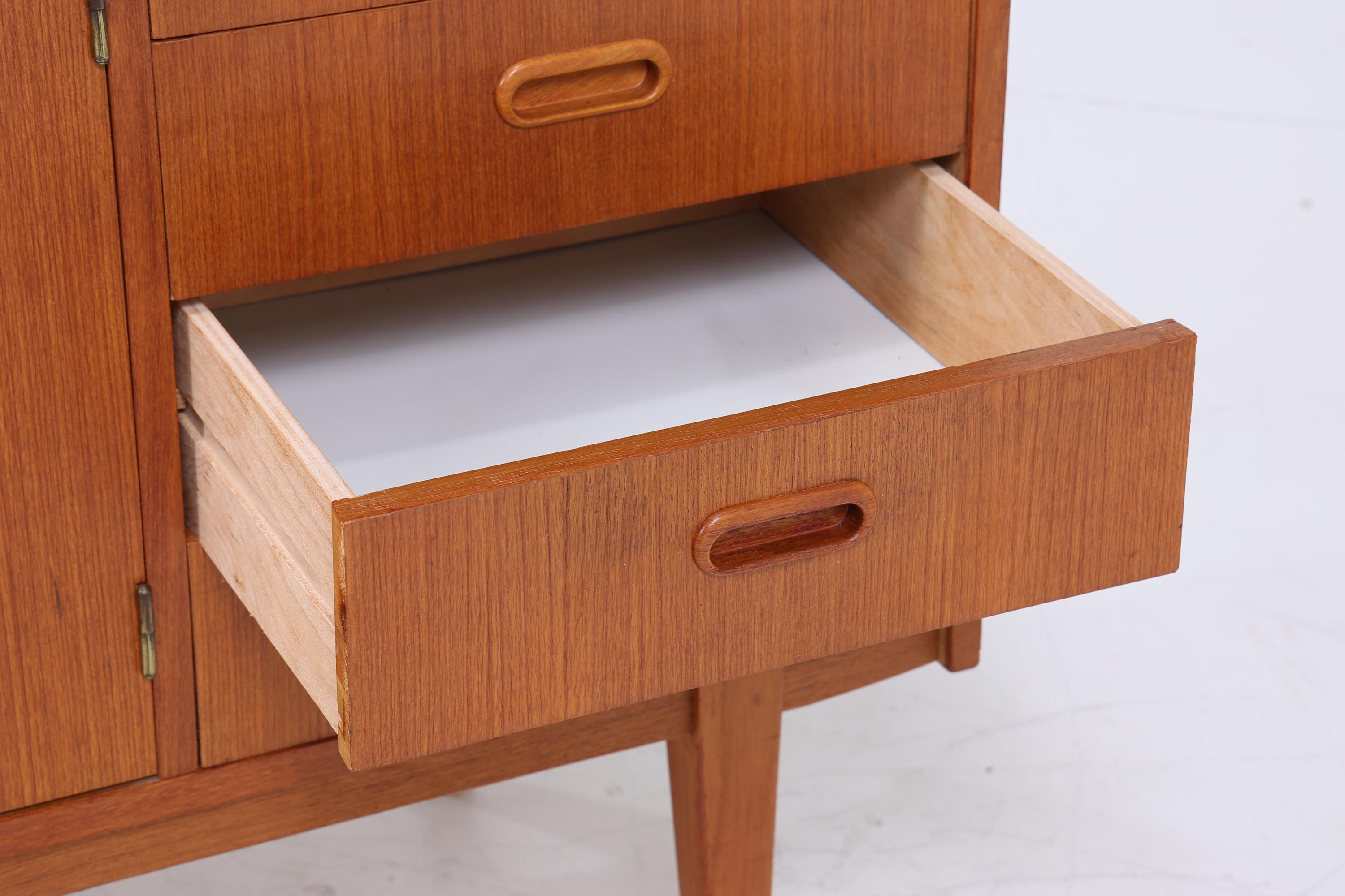 Mid Century Teak Schrank 60er Jahre | Vintage Bücherregal Retro Regal Holz Aufbewahrung