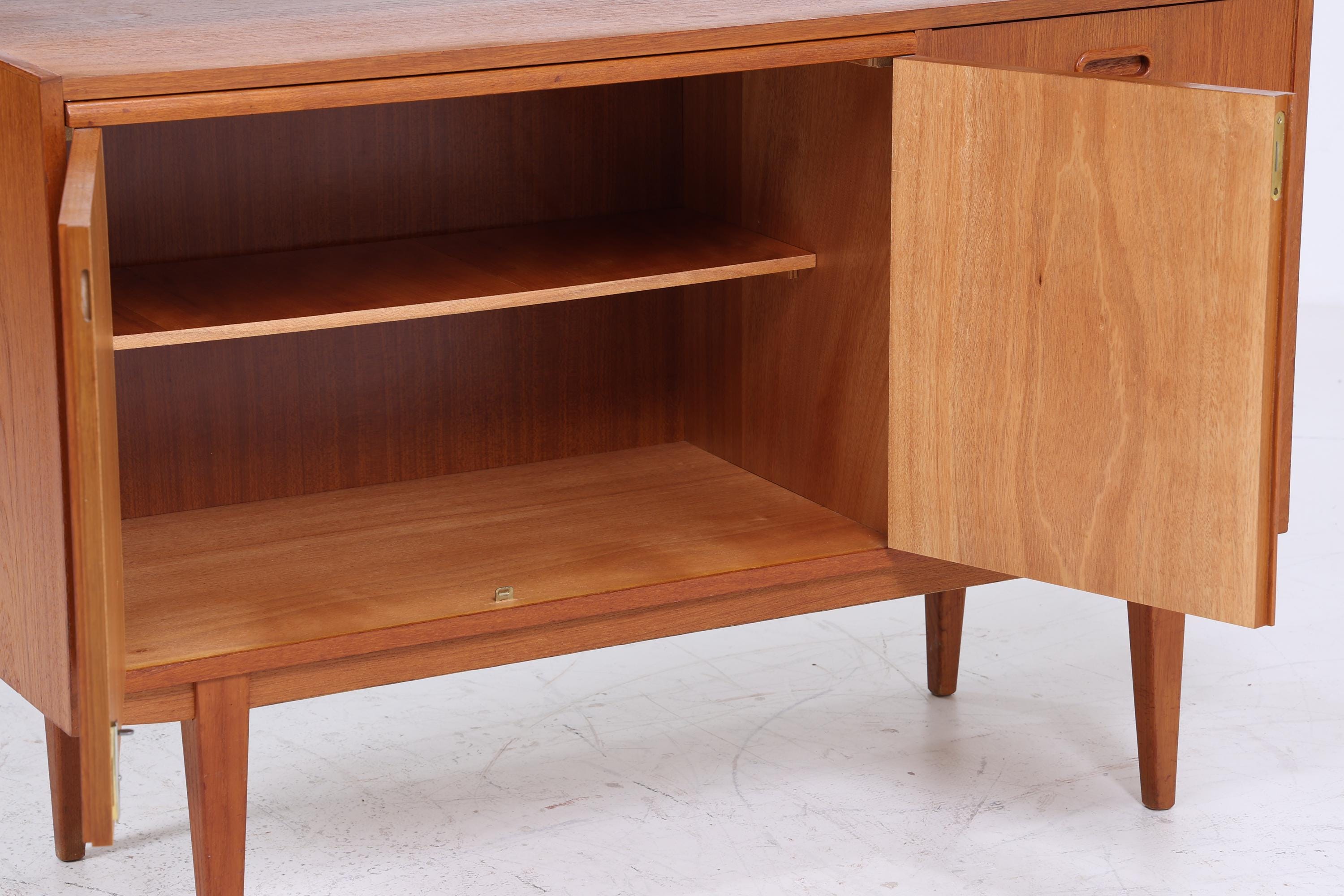 Mid Century Teak Schrank 60er Jahre | Vintage Bücherregal Retro Regal Holz Aufbewahrung