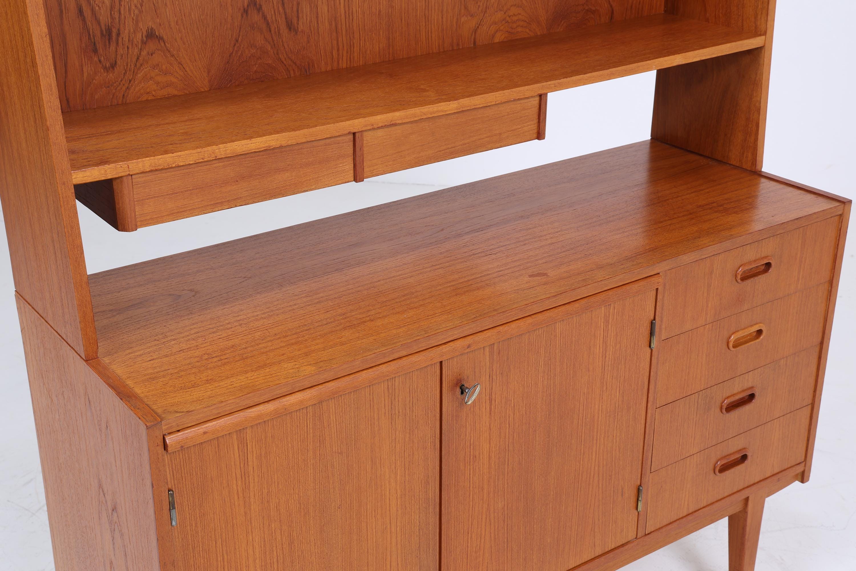 Mid Century Teak Schrank 60er Jahre | Vintage Bücherregal Retro Regal Holz Aufbewahrung