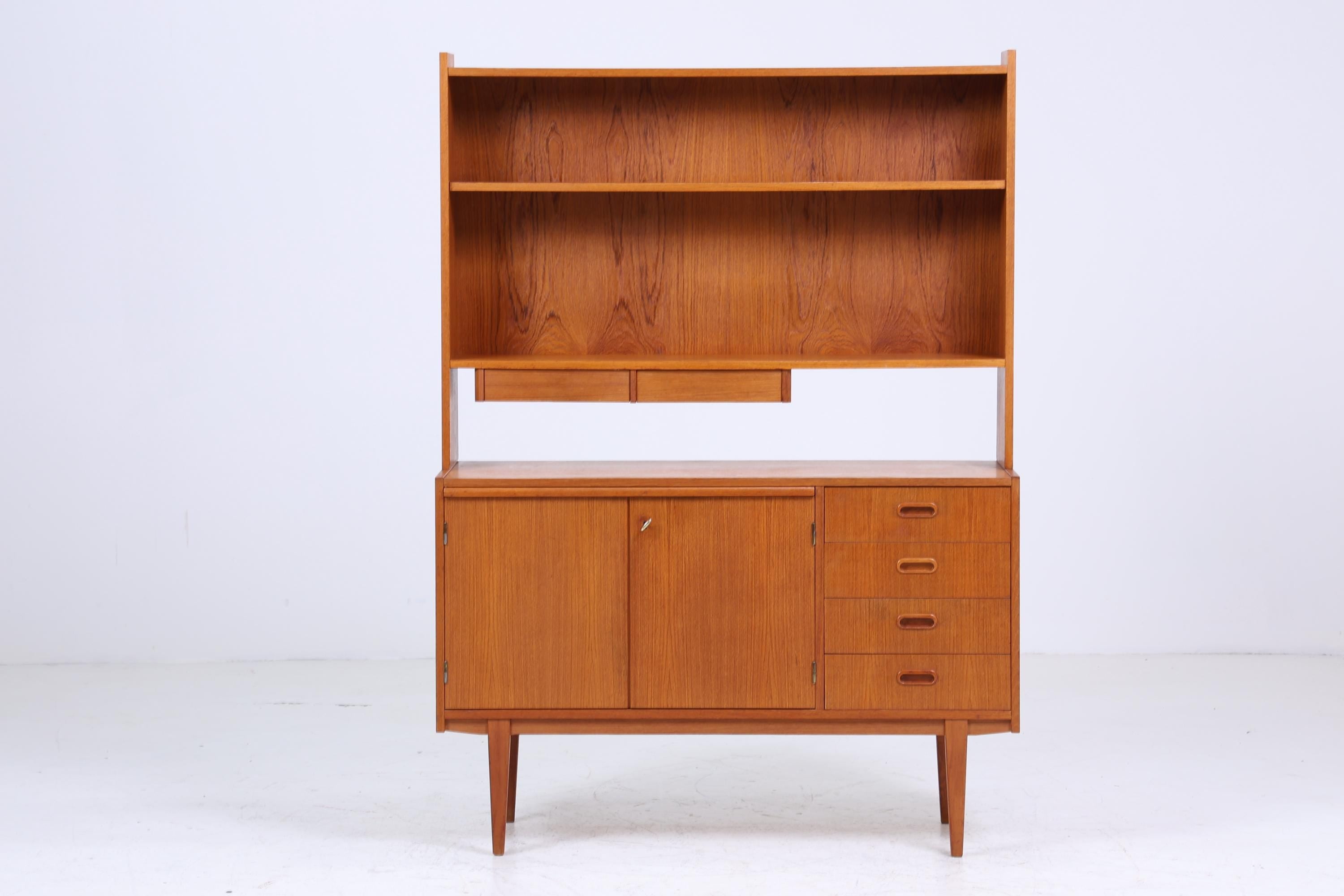 Mid Century Teak Schrank 60er Jahre | Vintage Bücherregal Retro Regal Holz Aufbewahrung