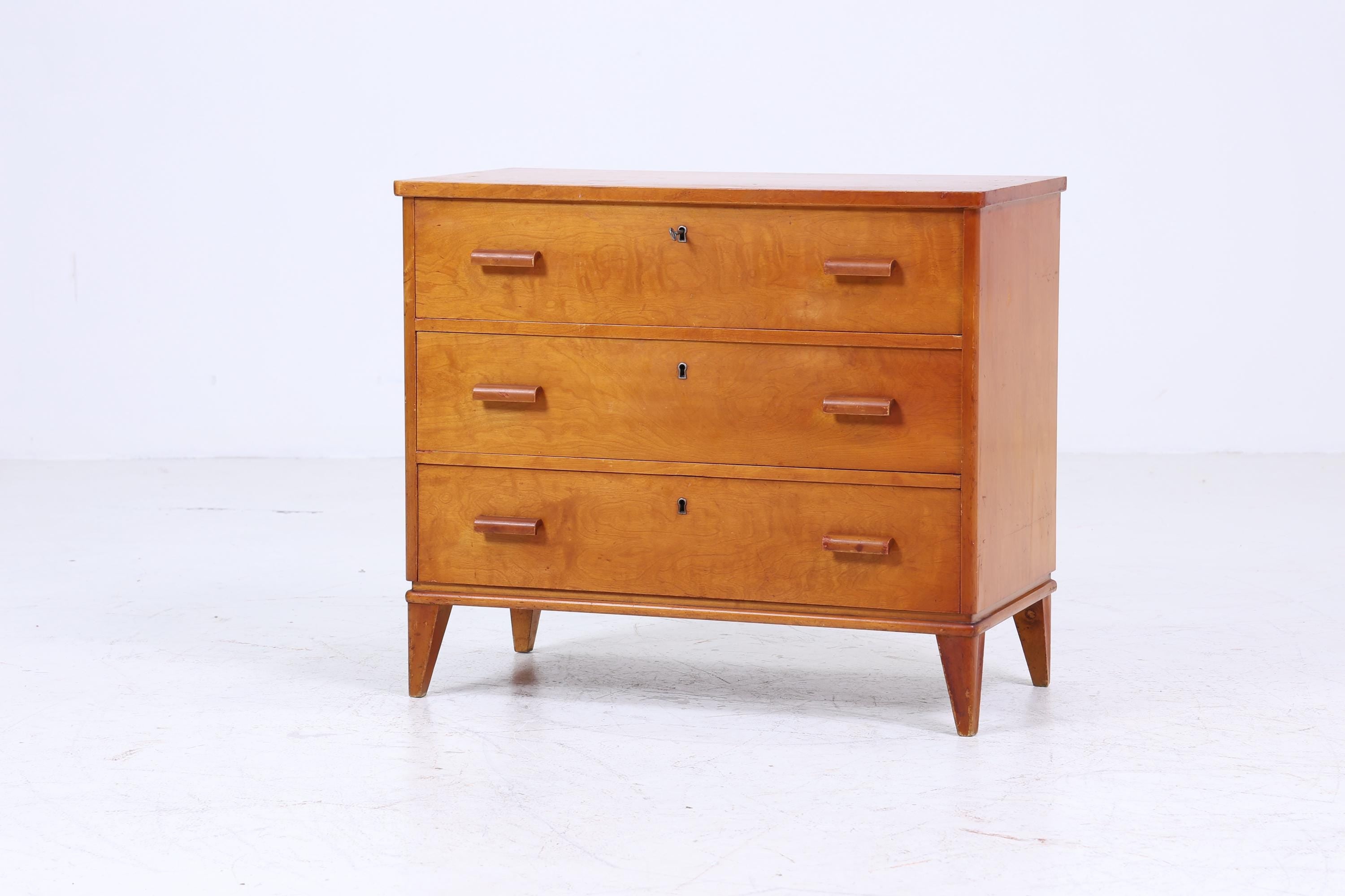 Vintage Schubladen Kommode 60er | Mid Century Schrank | Retro Holz Aufbewahrung