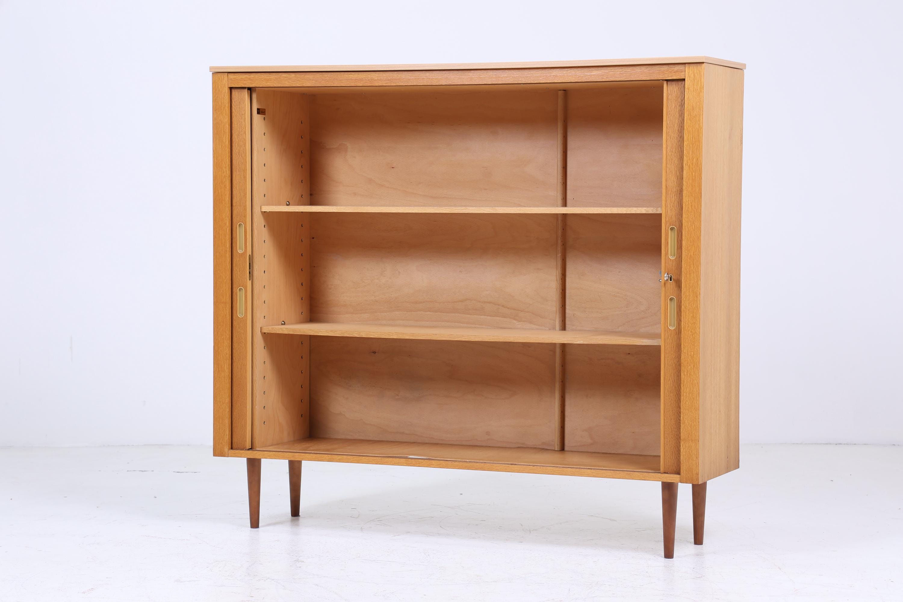 Werner Stehroll Rollladenschrank 60er Jahre | Mid Century Vintage Schrank Bücherschrank Highboard Holz Aufbewahrung Aktenschrank