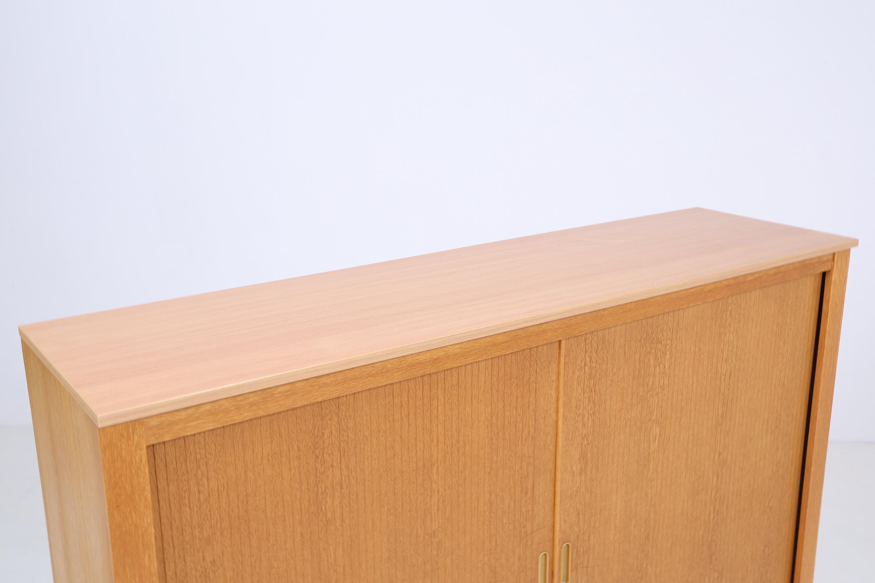 Werner Stehroll Rollladenschrank 60er Jahre | Mid Century Vintage Schrank Bücherschrank Highboard Holz Aufbewahrung Aktenschrank