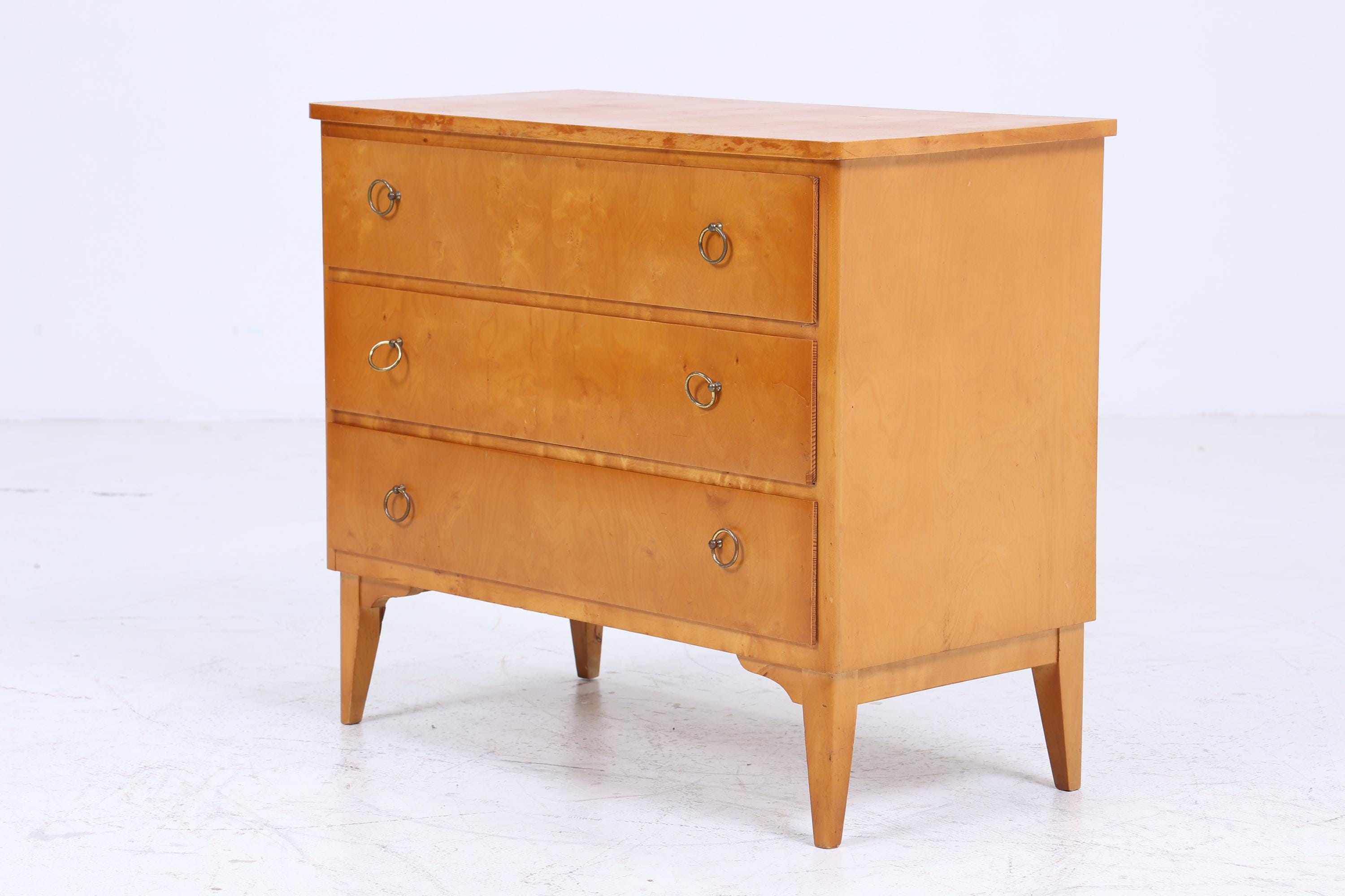 Helle 60er Jahre Schubladen Kommode | Mid Century Schubladen Schrank | Vintage 60er Jahre Aufbewahrung