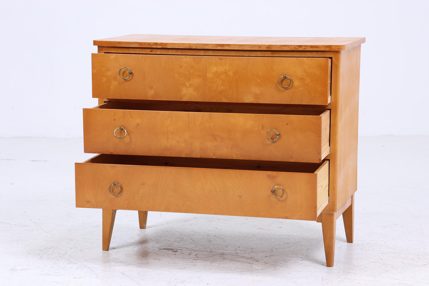 Helle 60er Jahre Schubladen Kommode | Mid Century Schubladen Schrank | Vintage 60er Jahre Aufbewahrung